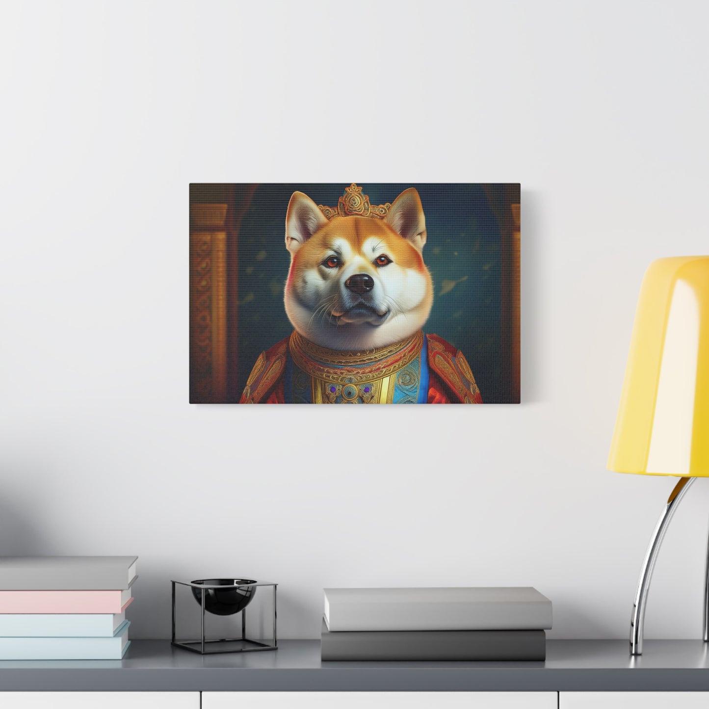 Shiba Renaissance Pet Portrait on Canvas, wall art, wall print, dog portrait, dog art