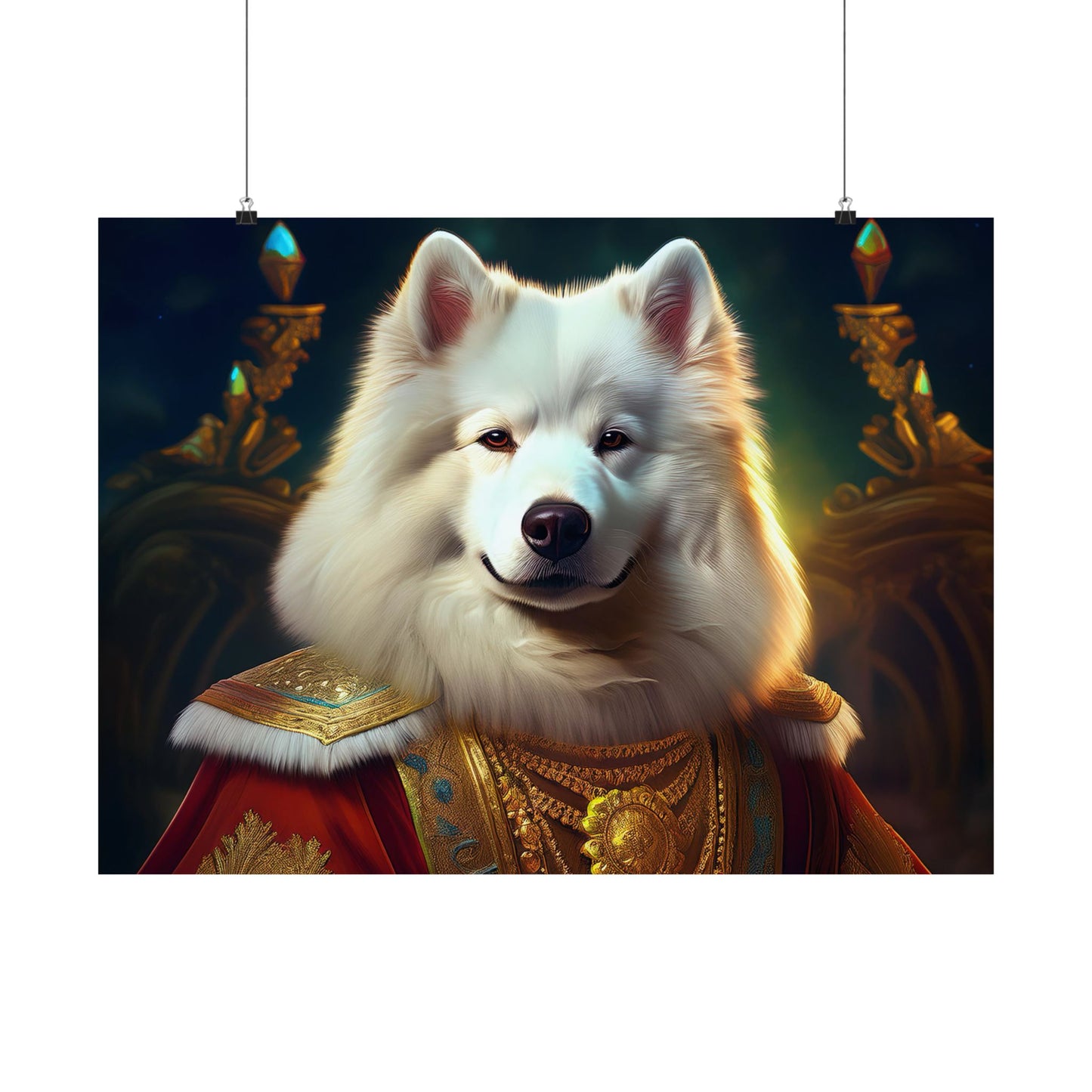 Samoyed Renaissance Pet Portrait Print, Dog Lover Wall Art, wall art, wall print