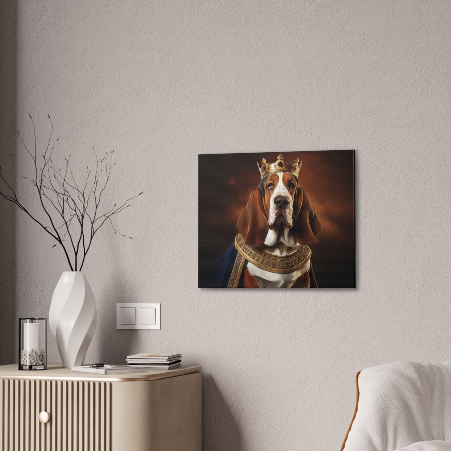 Basset Hound Renaissance Pet Portrait on Canvas | Wall art | wall print | Dog Art