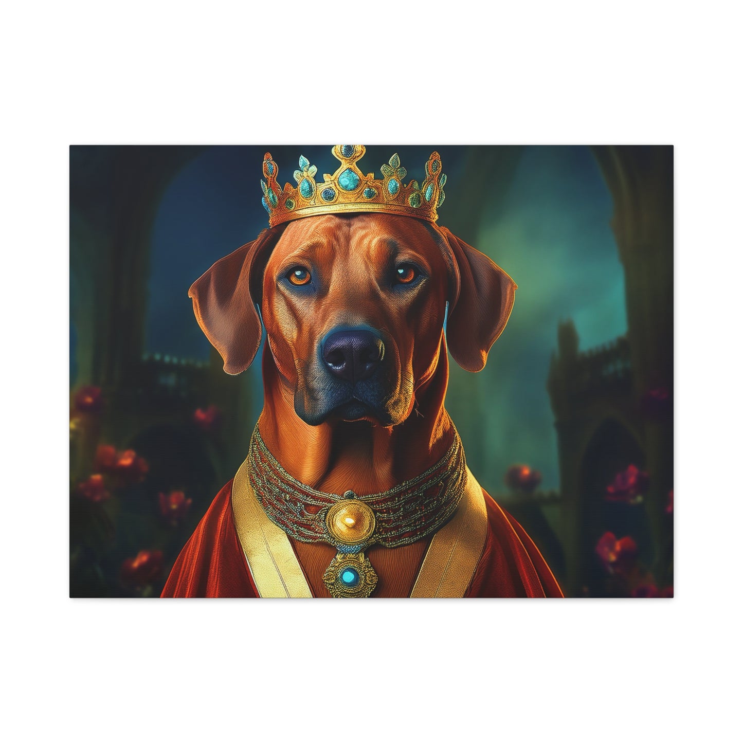 Rhodesian Ridgeback Renaissance Pet Portrait on Canvas, wall art, wall print, dog portrait, dog art