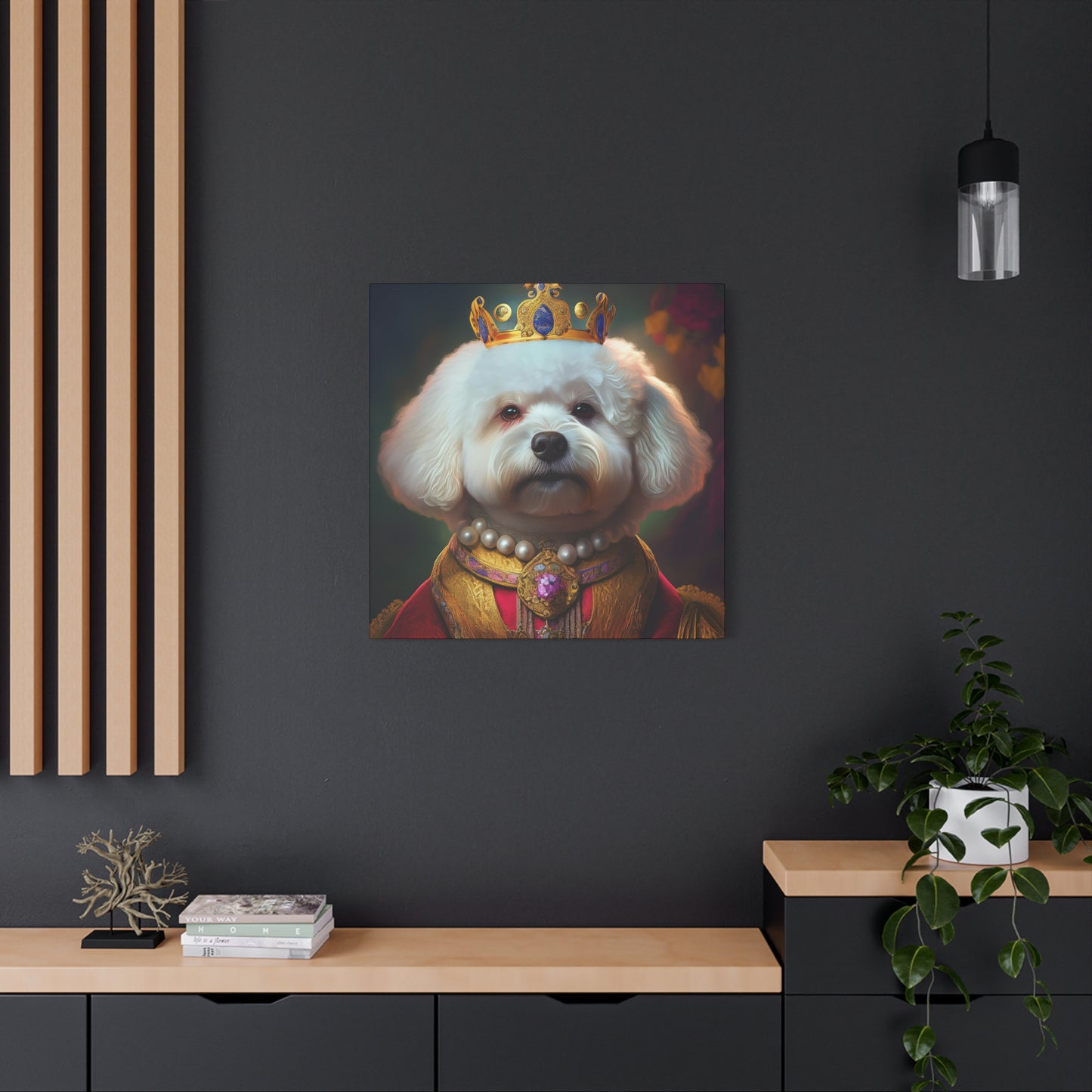 Bichon Frise Renaissance Pet Portrait on Canvas | Wall art | wall print | Dog Art