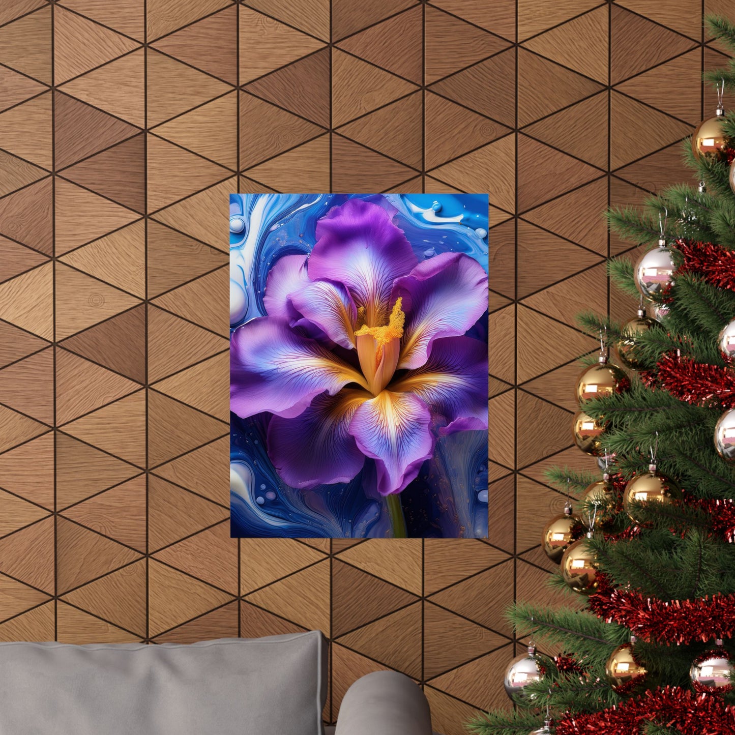 Abstract Floral Iris Wall Art Print | Style 4 | Wall Print | Botanical Wall Art