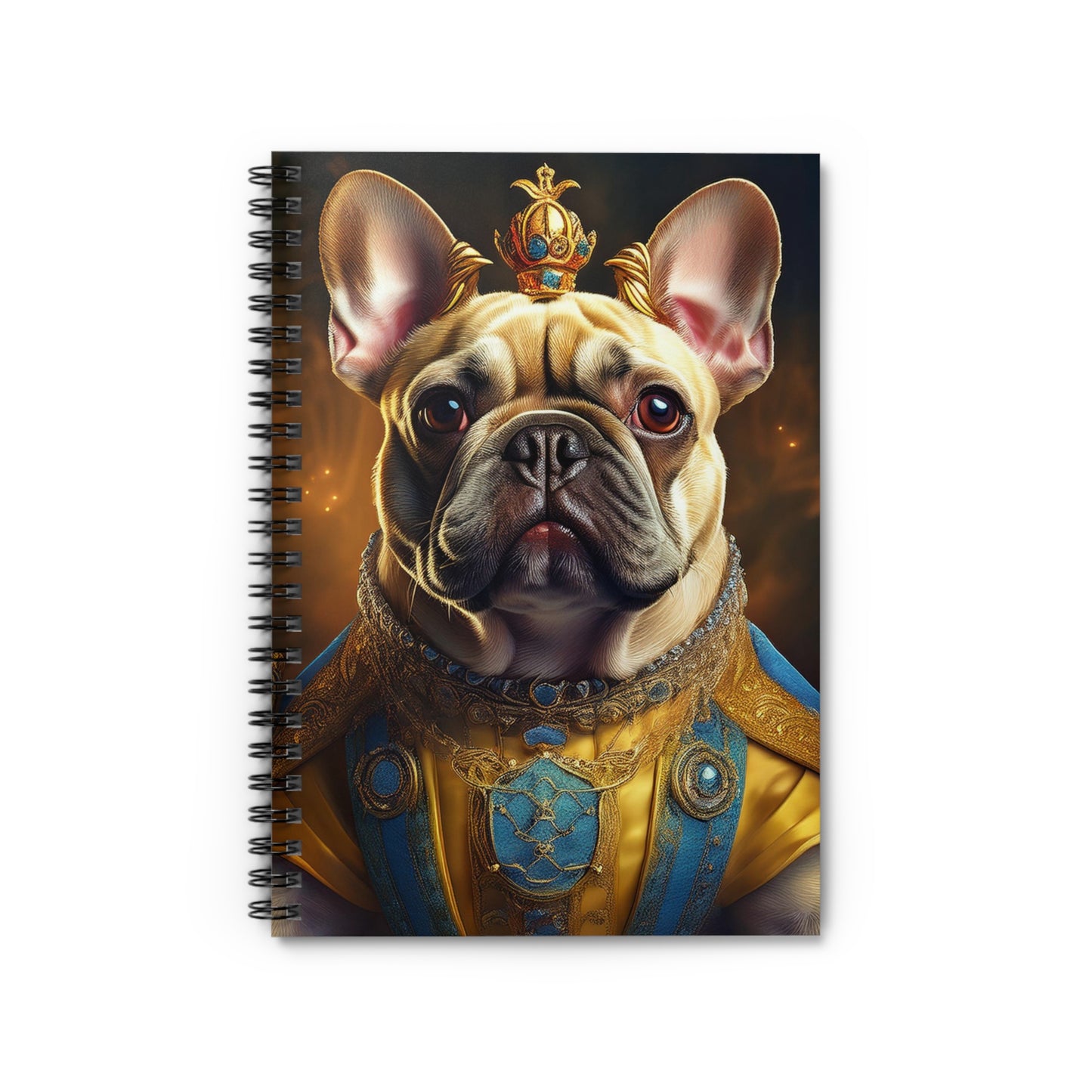 French Bulldog Renaissance Pet Portrait Spiral Notebook, Writing Journal, Note-Taking, Unique Dog Lover Gift