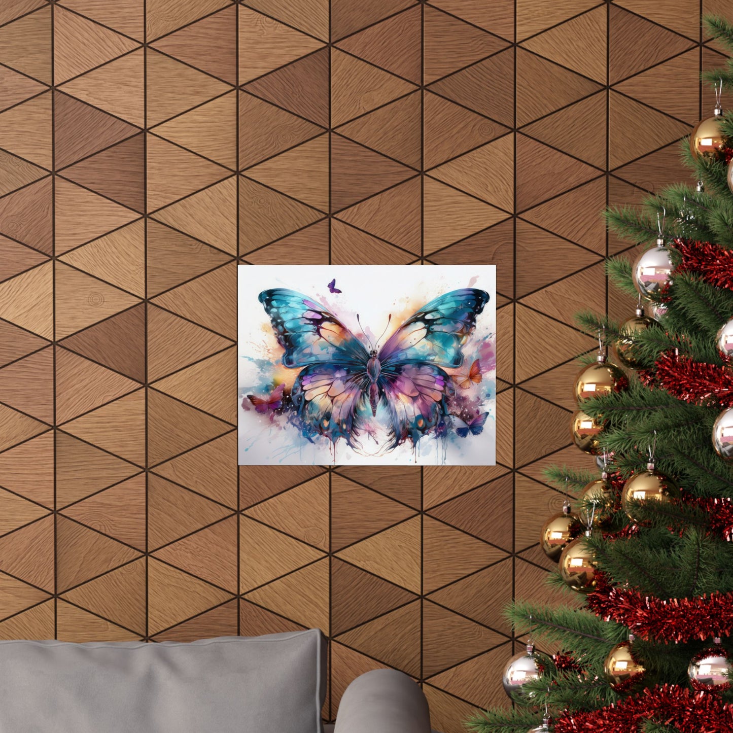 Teal, Orange & Purple Butterfly Alcohol Ink Wall Art | Butterfly wall art | Wall Art | Wall Print