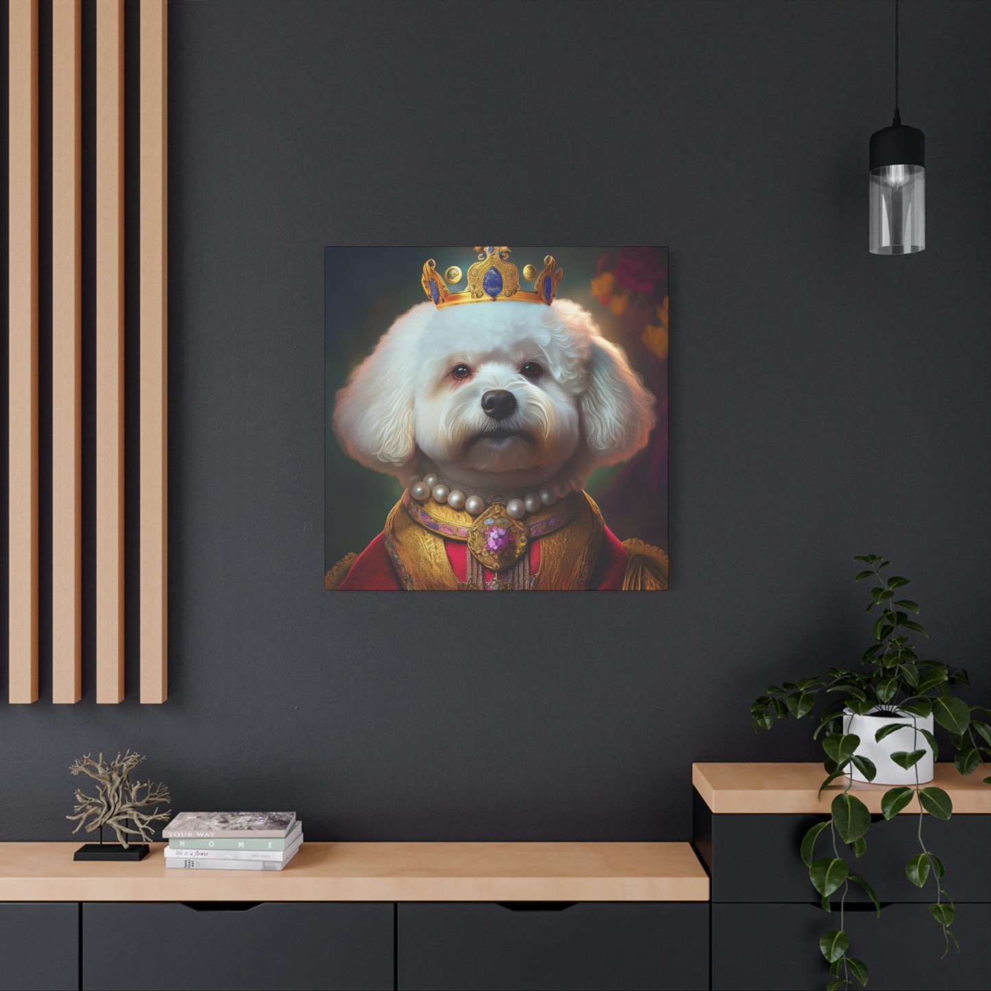Bichon Frise Renaissance Pet Portrait on Canvas | Wall art | wall print | Dog Art