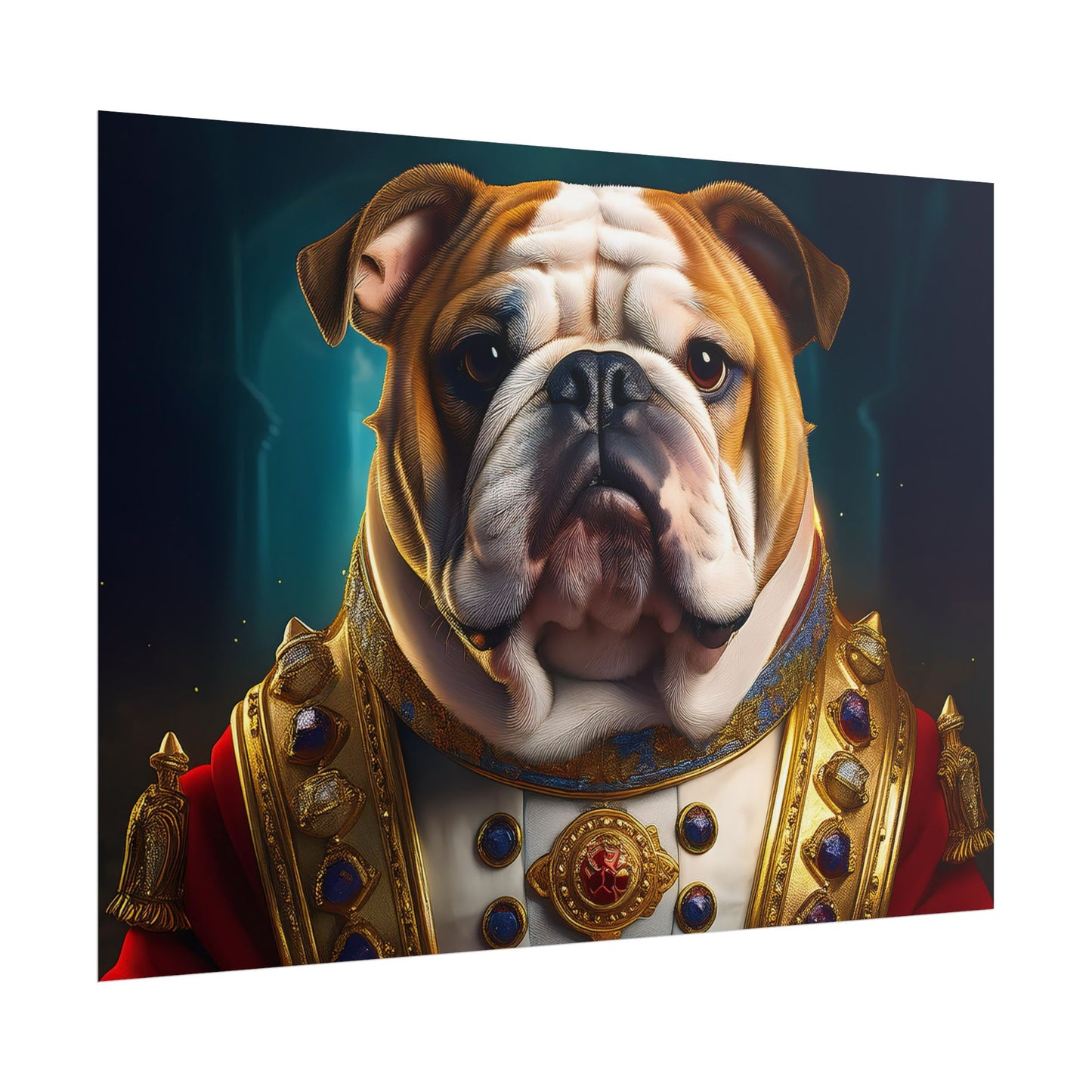 English Bulldog Renaissance Dog Pet Portrait Print | Wall Art | Wall Print