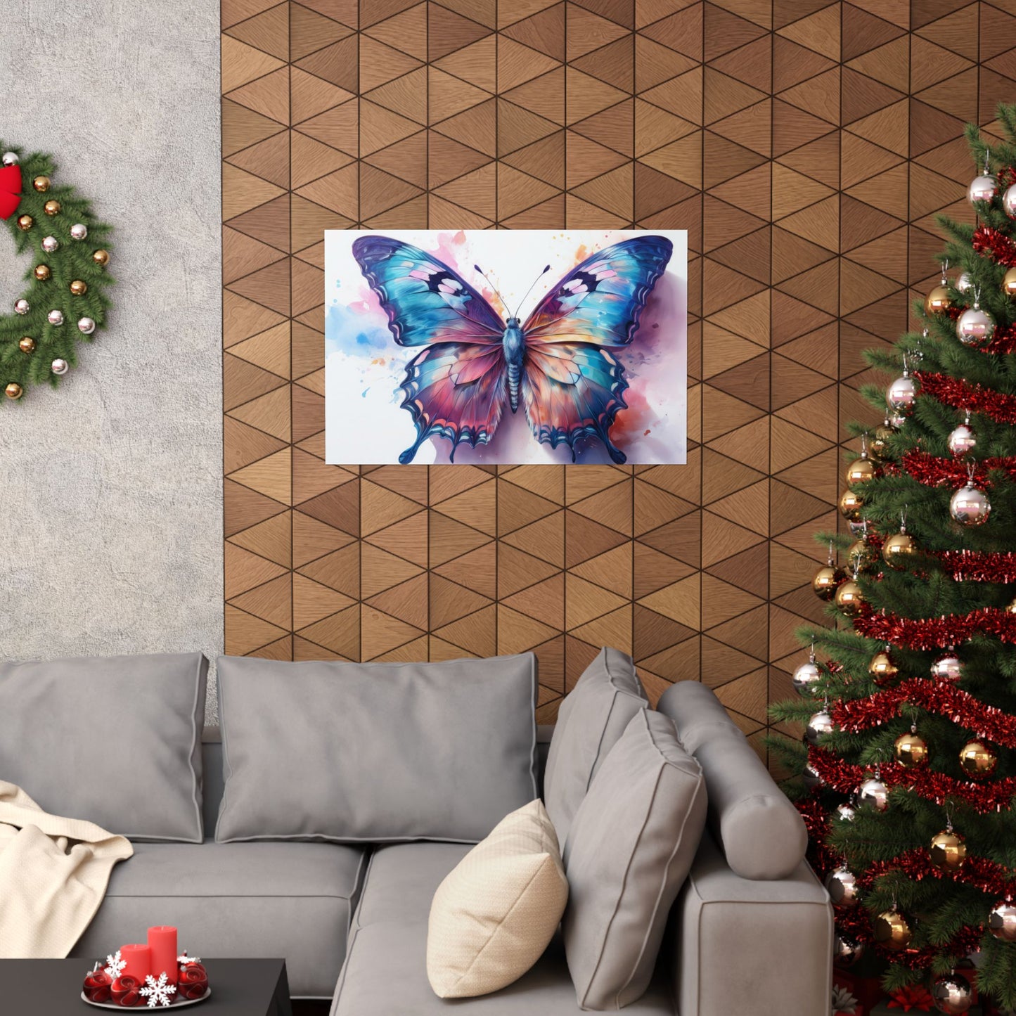Teal, Blue & Purple Butterfly Alcohol Ink Wall Art | Butterfly wall art | Wall Art | Wall Print