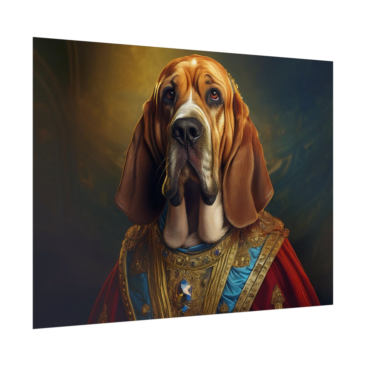 Bloodhound Renaissance Dog Portrait Art Print, Wall Decor Gift, Animal Lover Home Decor, Dog Wall Art