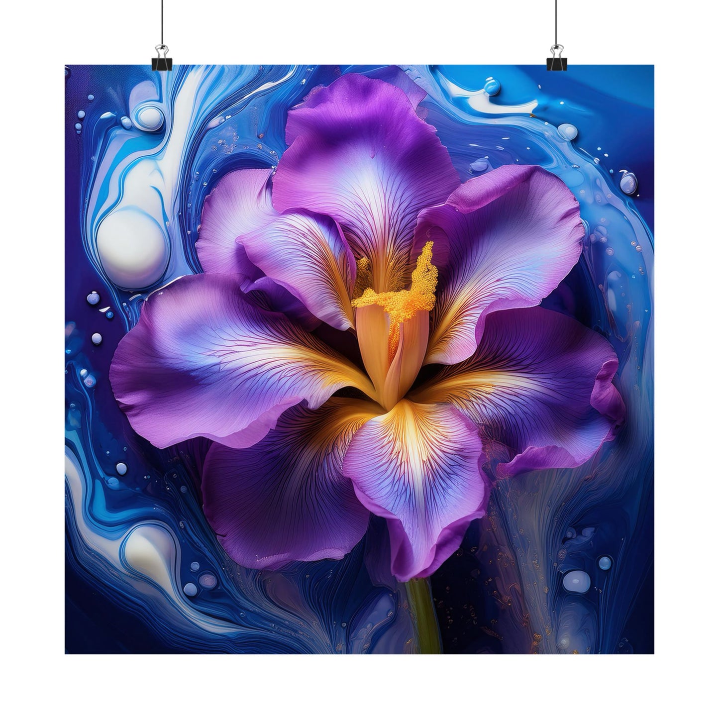 Abstract Floral Iris Wall Art Print | Style 4 | Wall Print | Botanical Wall Art