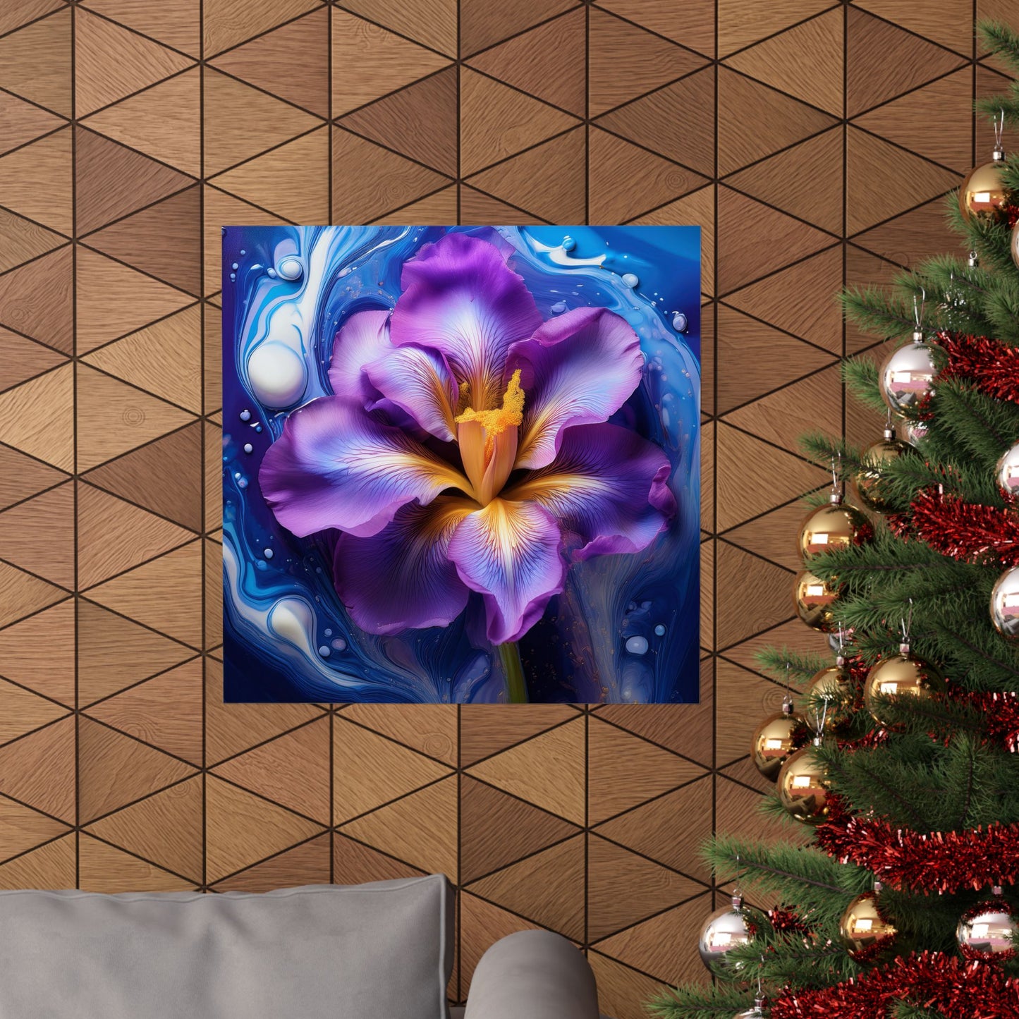 Abstract Floral Iris Wall Art Print | Style 4 | Wall Print | Botanical Wall Art