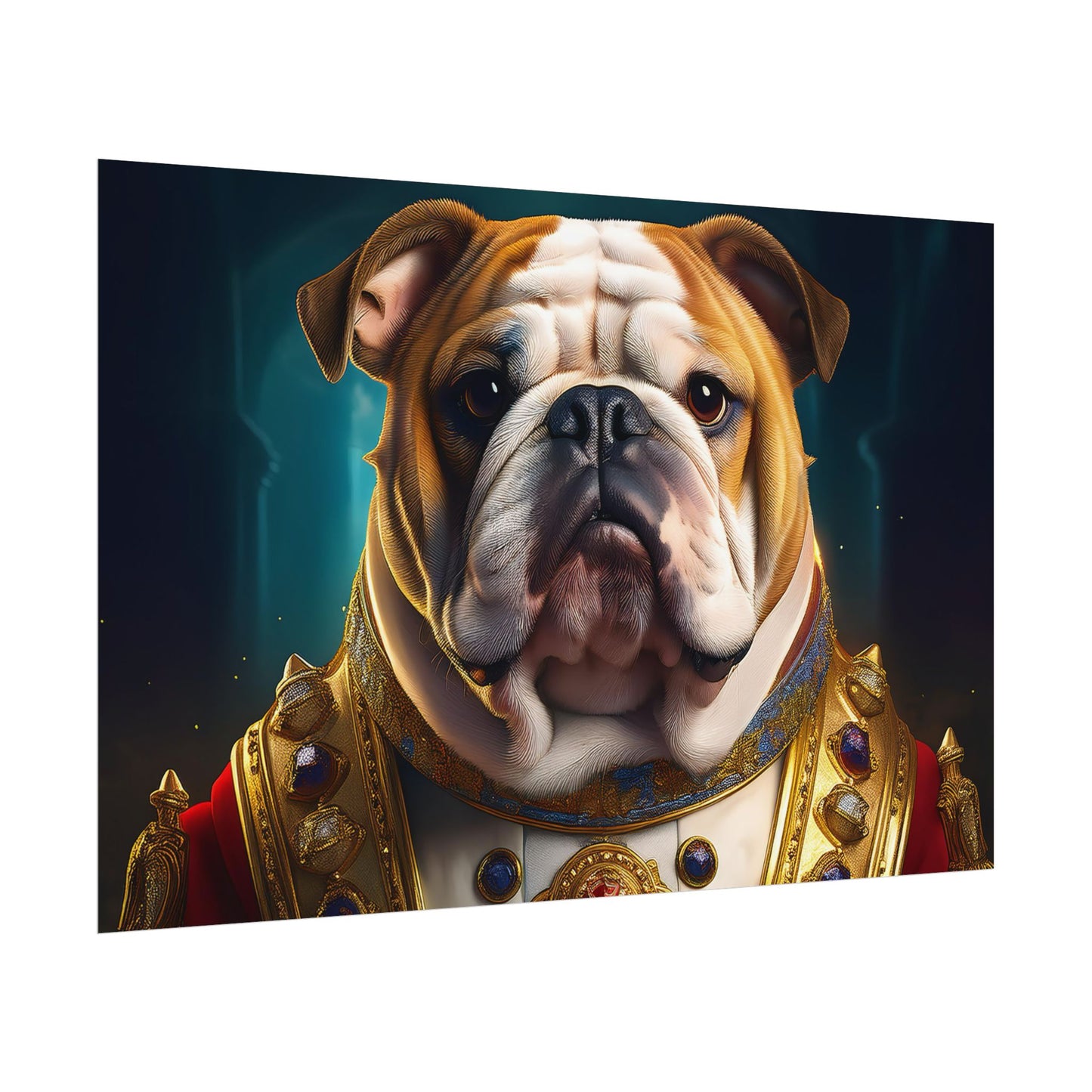 English Bulldog Renaissance Dog Pet Portrait Print | Wall Art | Wall Print