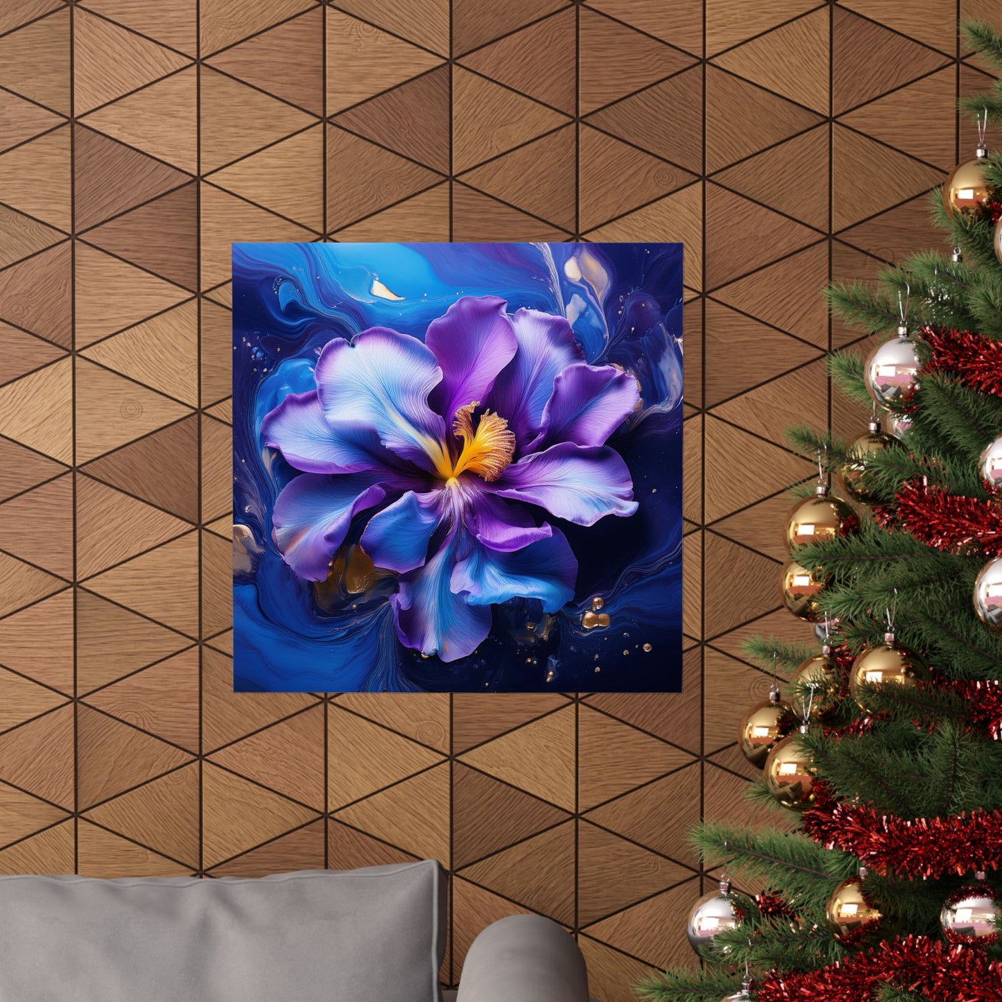 Abstract Iris Flower Square Wall Print | Style 2 | Botanical Wall Art | Nature Art | Wall Art | Wall Print