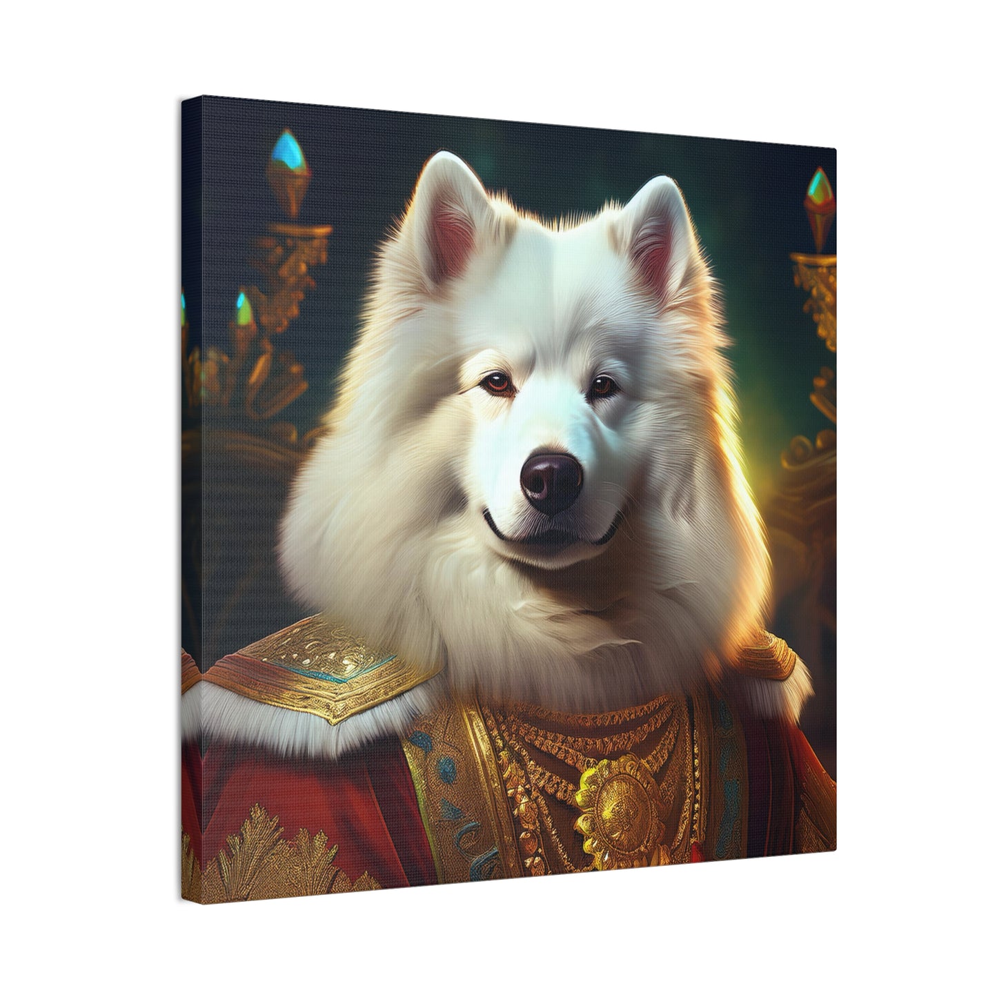 Regal Samoyed Canvas Art, Pet Wall Decor, Dog Portrait, Unique Home Decor, Animal Lover Gift, Noble Canine Wall Art