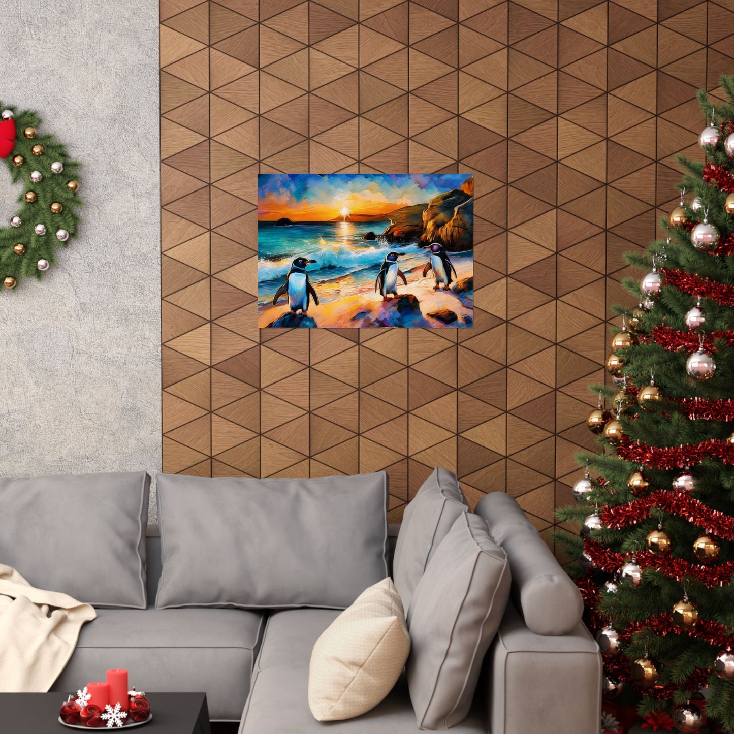 Philip Island Little Penguins Australia Wall Art | Vibrant Wall Print | Unique Painting Print | Style 1 | Wall Art | Wall Print