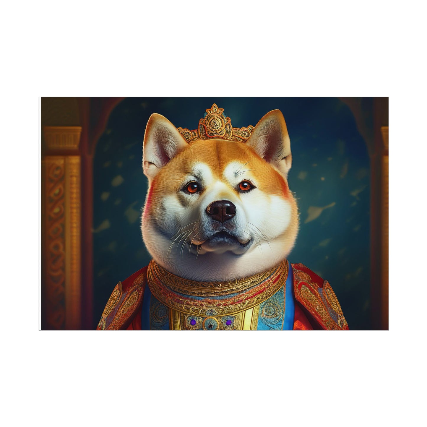 Shiba Dog Renaissance Portrait Print, Art Print, Wall Decor Gift, Animal Lover Home Decor, wall prints, wall art