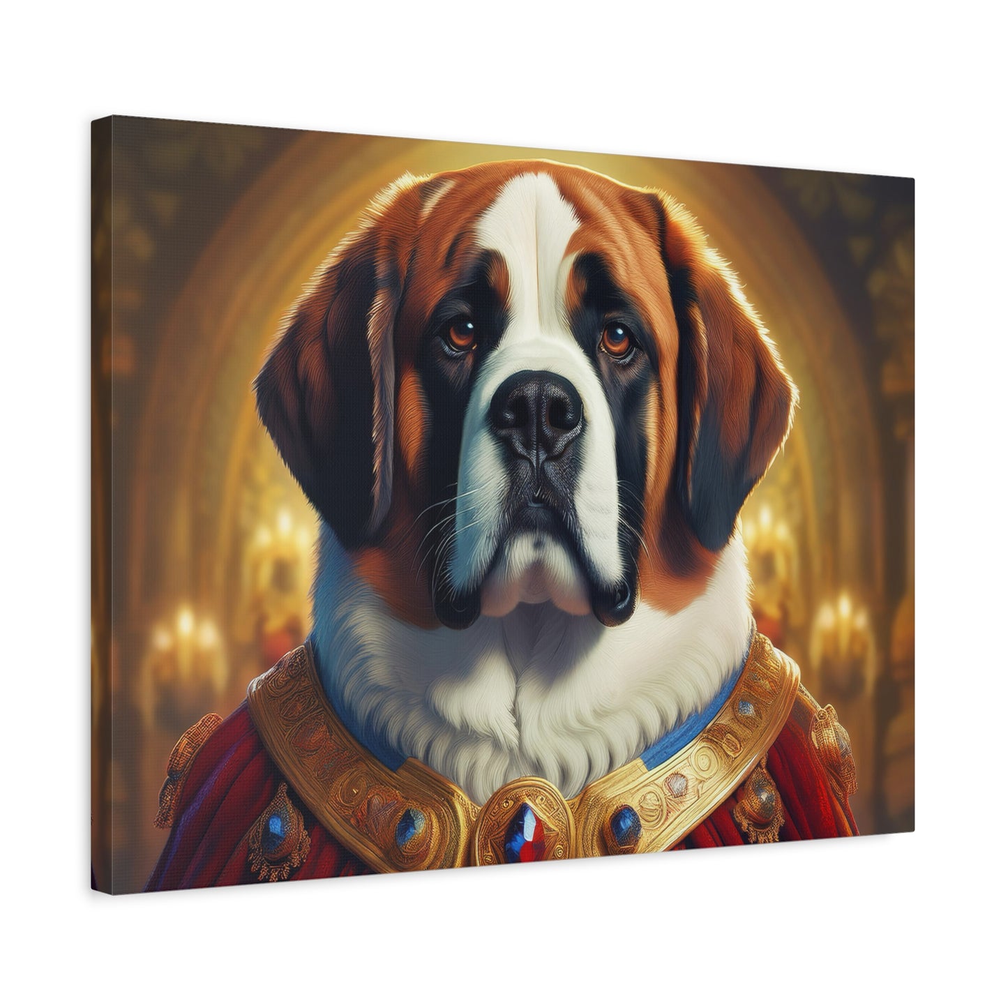 Regal Saint Bernard Renaissance Dog Portrait Canvas Art, Dog Lover Wall Décor, Pet Portrait, Home Decoration, Gift for Pet Owners, Animal Art