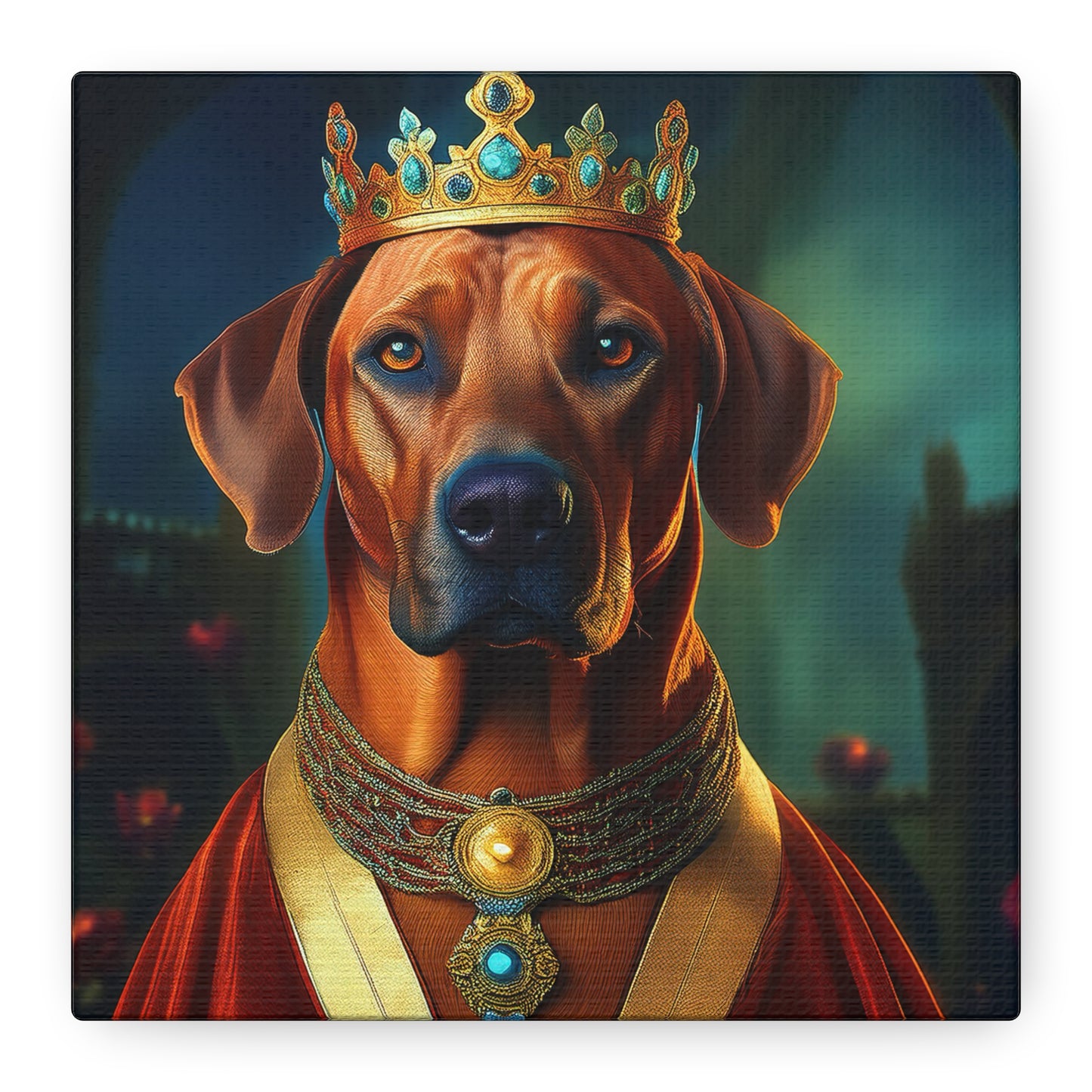 Rhodesian Ridgeback Renaissance Pet Portrait on Canvas, wall art, wall print, dog portrait, dog art