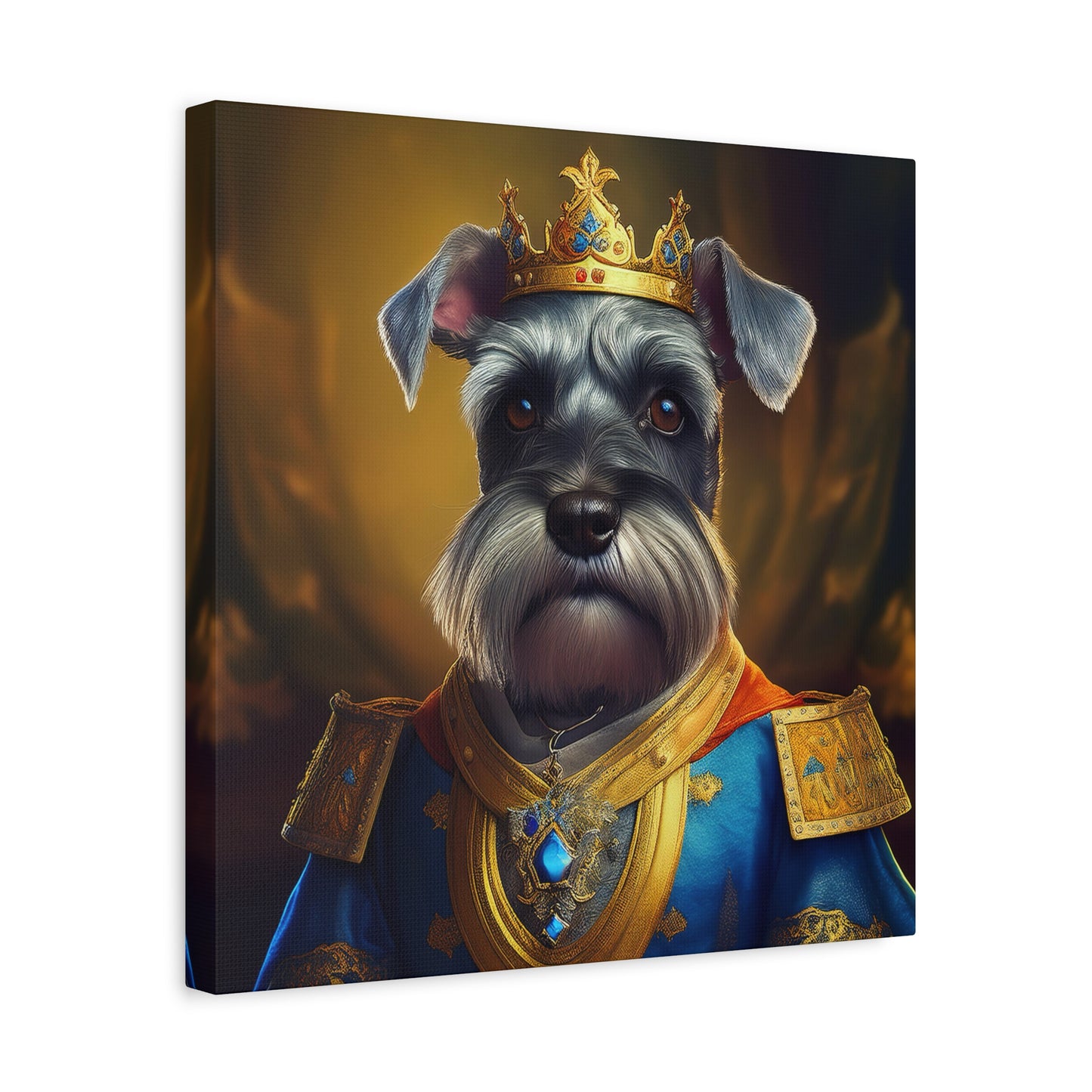 Miniature Schnauzer Renaissance Pet Portrait on Canvas | wall art | wall print | dog art