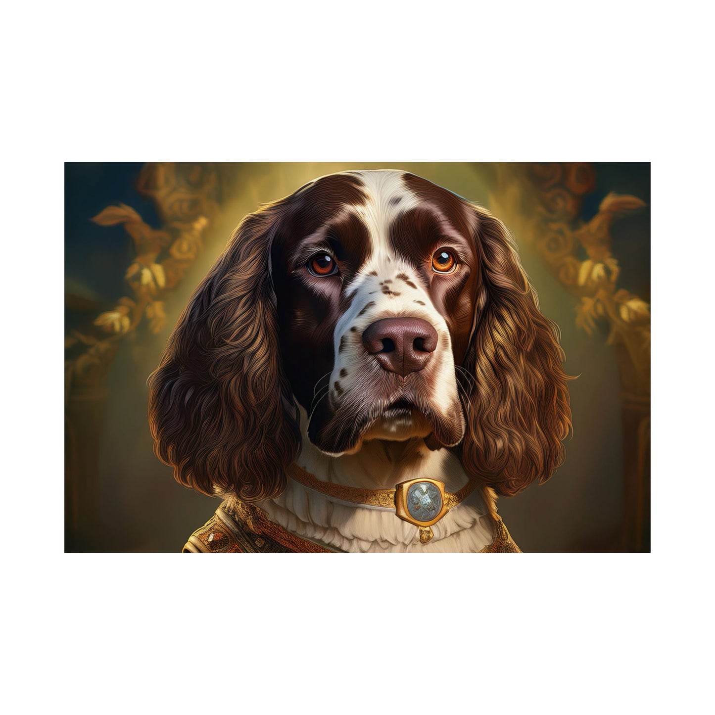 English Springer Spaniel Renaissance Dog Portrait Print, Wall Decor Gift, Dog Wall, wall prints, art prints