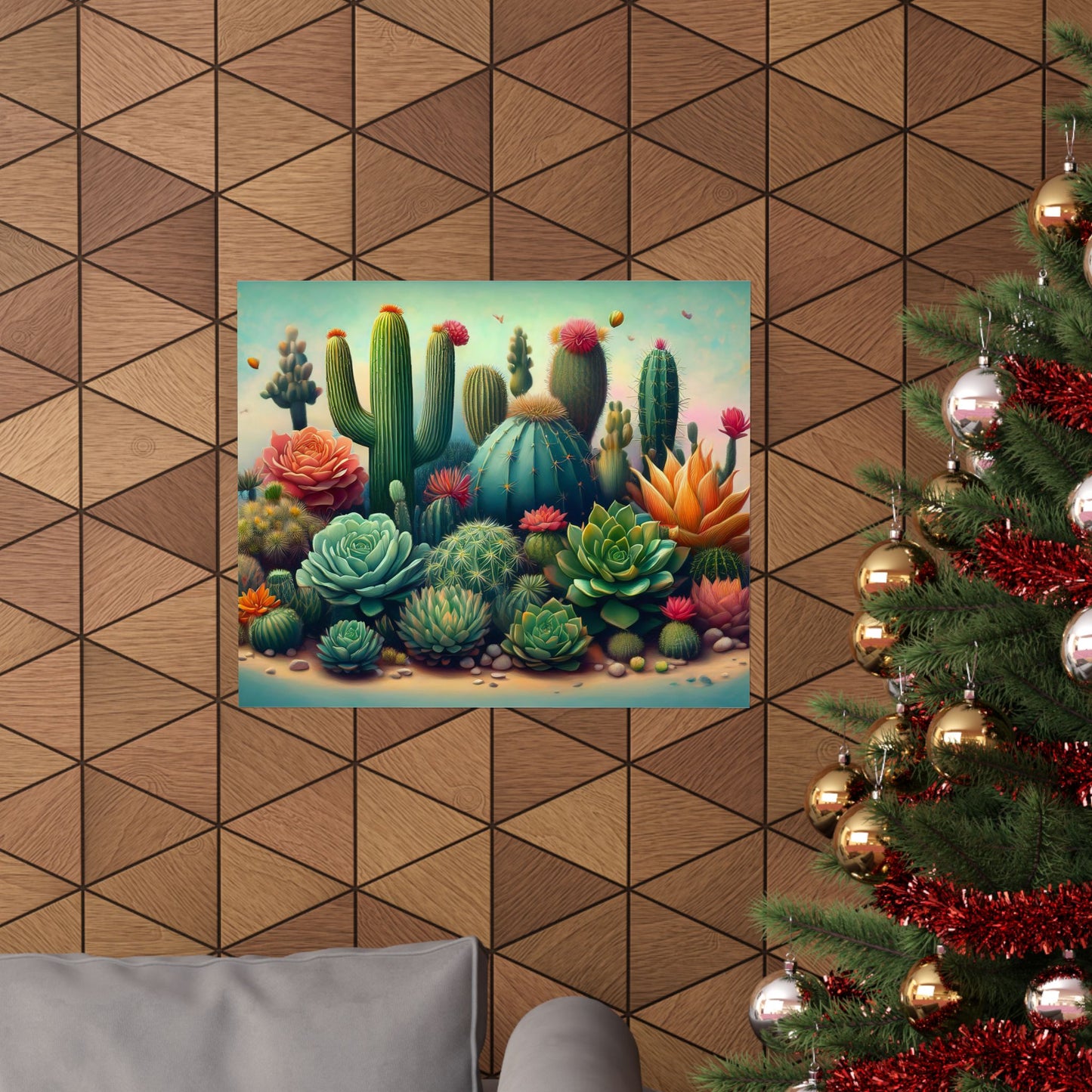 Abstract Cacti and Succulent Desert Garden Color Print | Wall Art | Wall Print