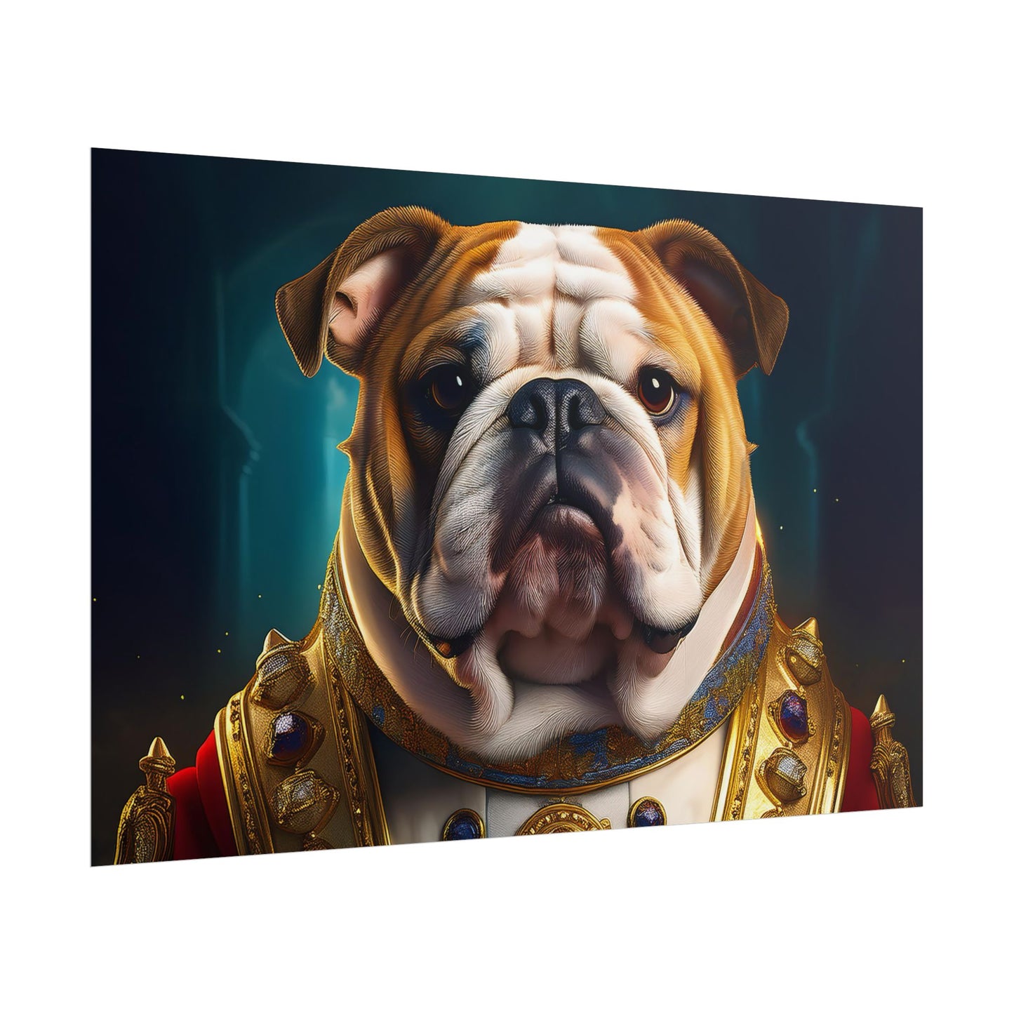 English Bulldog Renaissance Dog Pet Portrait Print | Wall Art | Wall Print