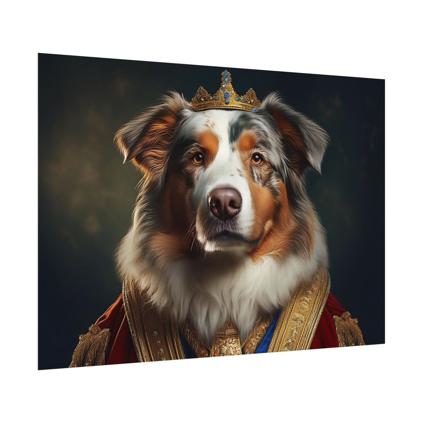 Australian Shepherd Dog Renaissance Pet Portrait Print | Wall Art | Wall Print