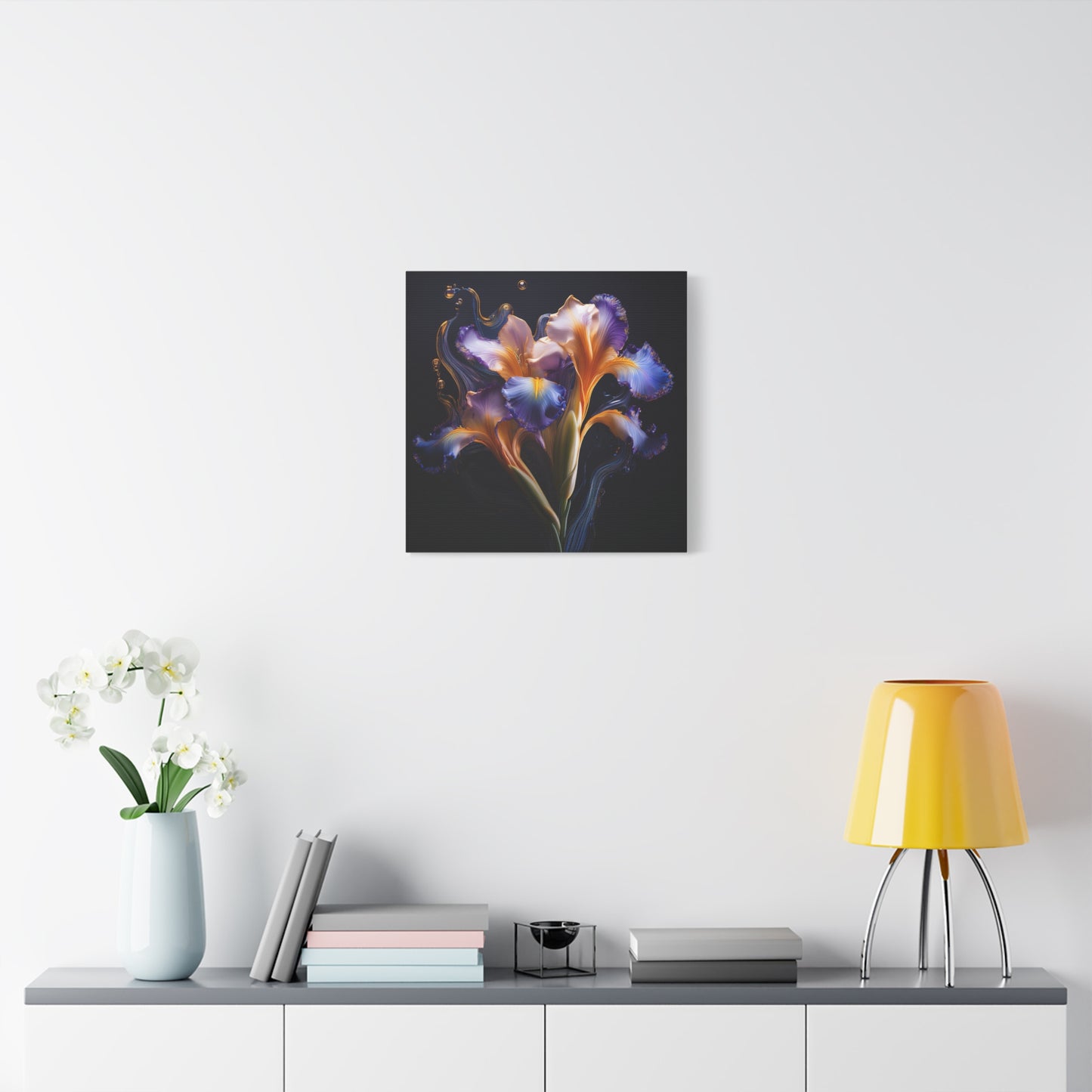 Abstract Iris Floral Square Framed Print, wall art, wall prints, art print