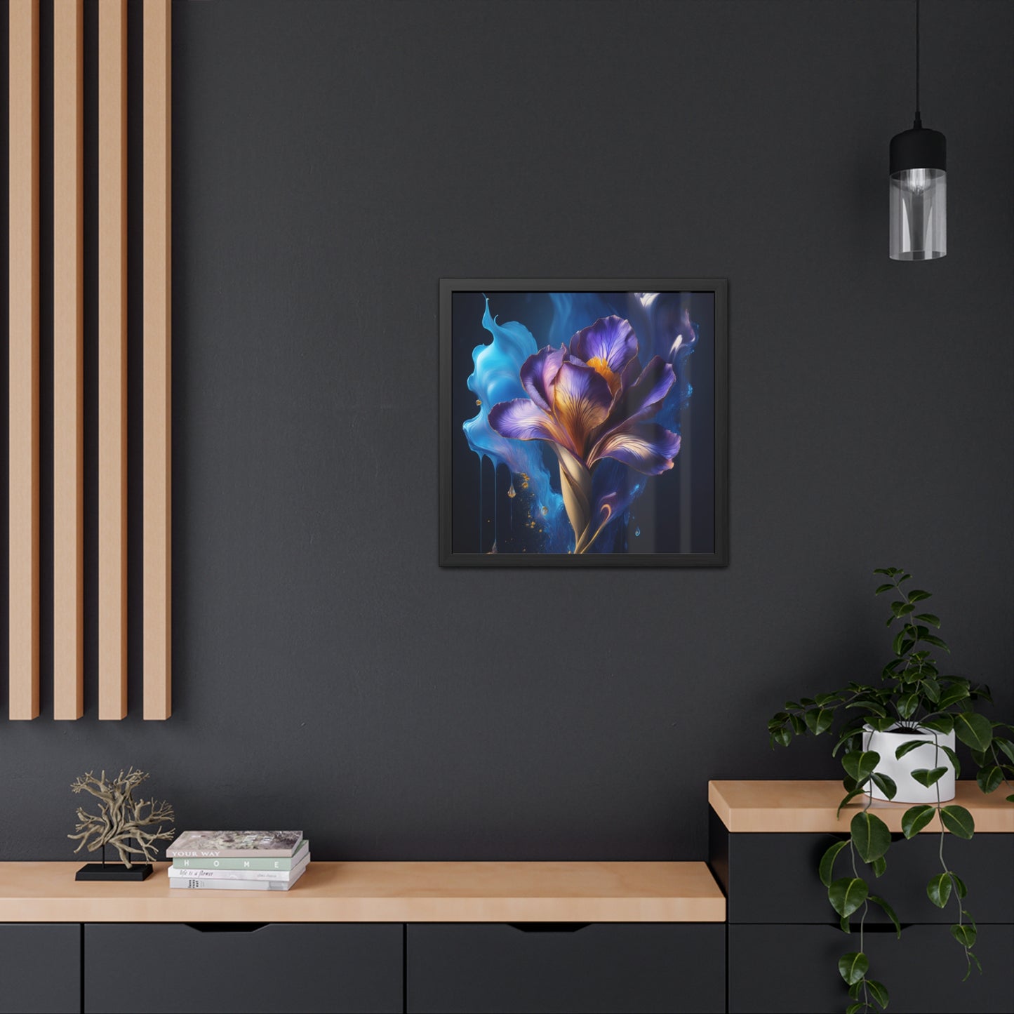 Abstract Floral Iris Square Framed Print | Style 1 | Wall Print | Wall Art