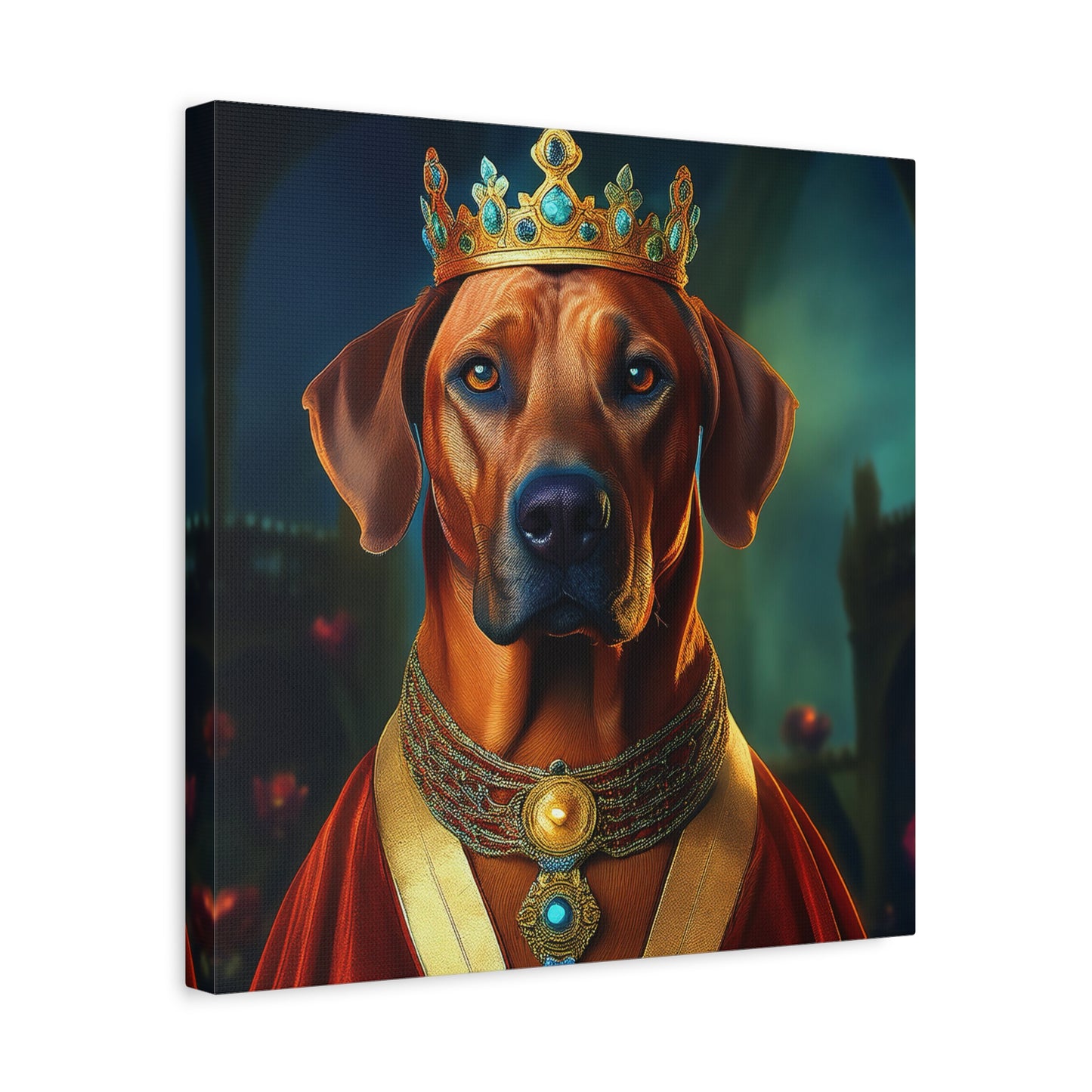 Rhodesian Ridgeback Renaissance Pet Portrait on Canvas, wall art, wall print, dog portrait, dog art