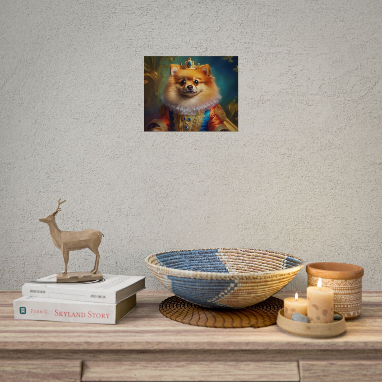 Pomeranian Renaissance Dog Portrait Art Print, Wall Decor Gift, Animal Lover Home Decor, Dog Wall Art