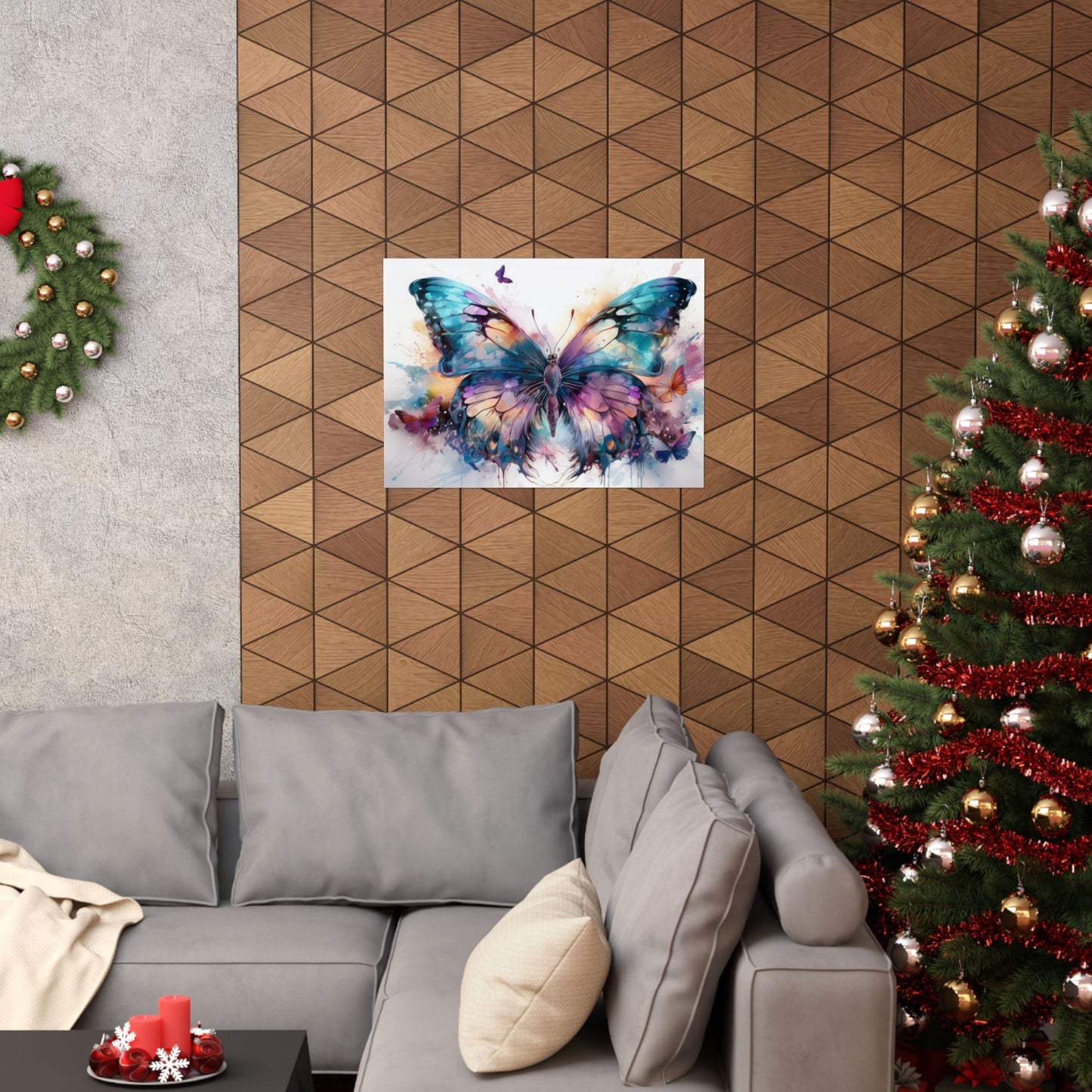 Teal, Orange & Purple Butterfly Alcohol Ink Wall Art | Butterfly wall art | Wall Art | Wall Print