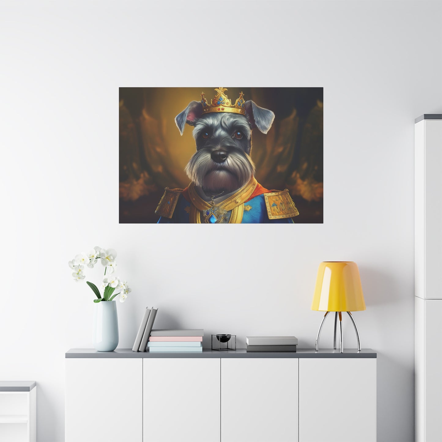 Miniature Schnauzer Renaissance Pet Portrait on Canvas | wall art | wall print | dog art