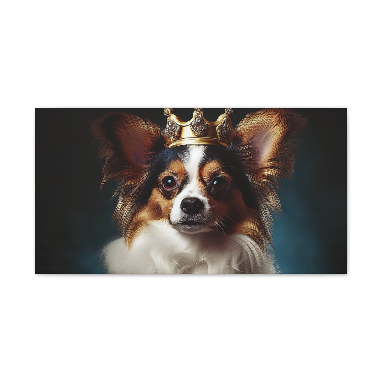 Papillon Pet Portrait Renaissance on Canvas, wall art, wall print, dog portrait, dog art