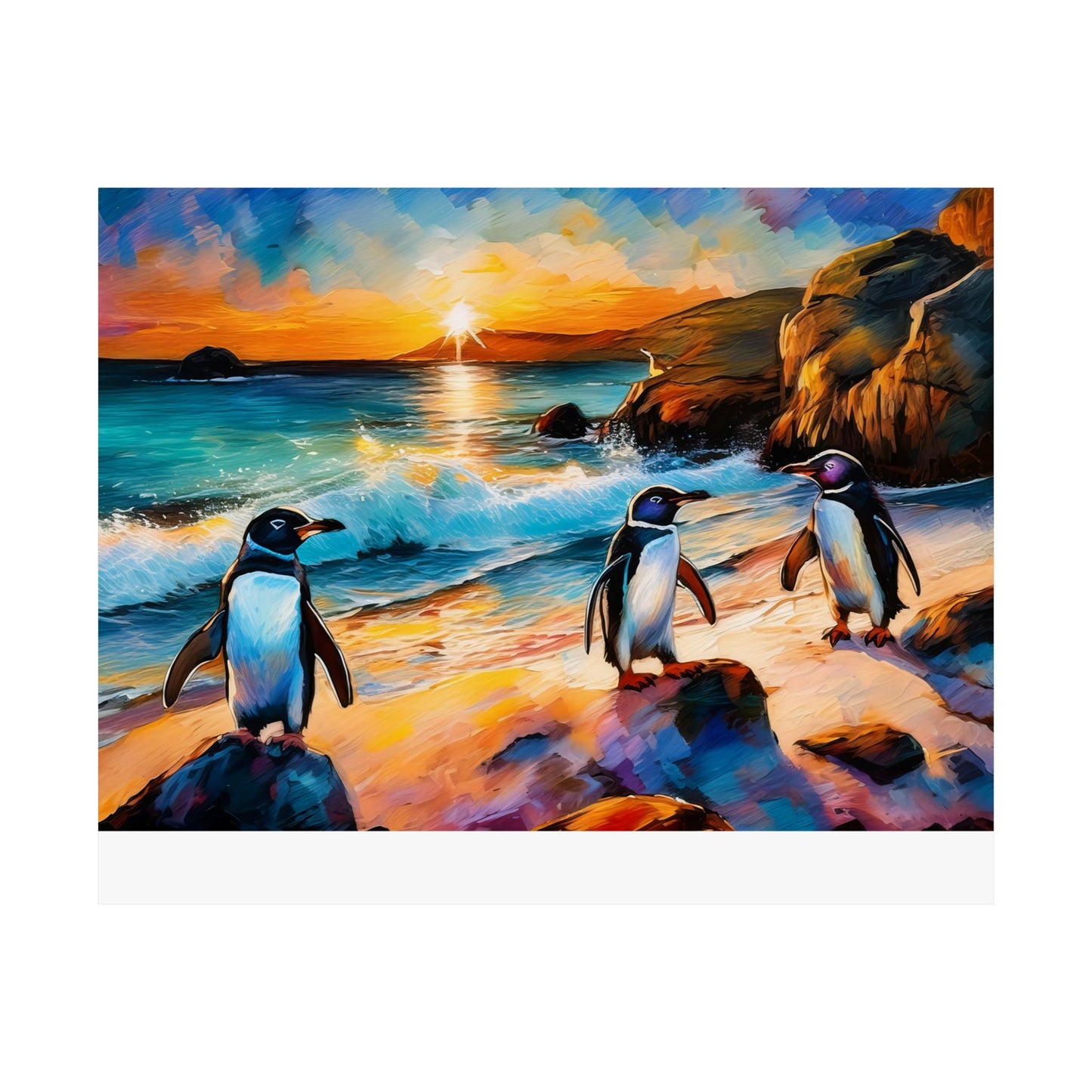 Philip Island Little Penguins Australia Wall Art | Vibrant Wall Print | Unique Painting Print | Style 1 | Wall Art | Wall Print