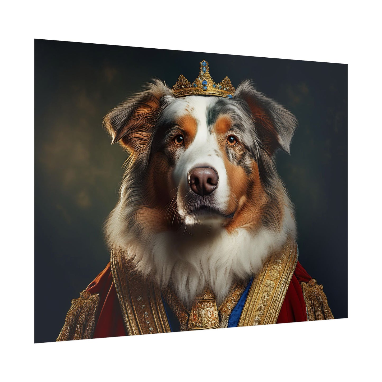 Australian Shepherd Dog Renaissance Pet Portrait Print | Wall Art | Wall Print