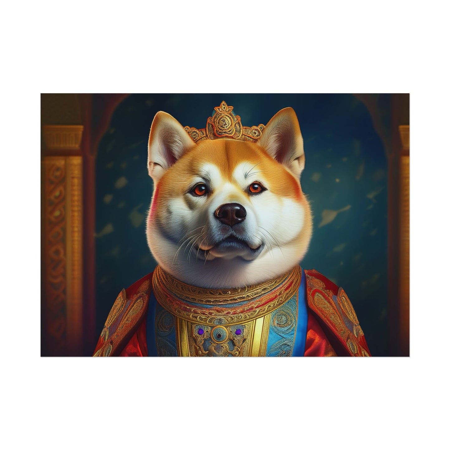 Shiba Dog Renaissance Portrait Print, Art Print, Wall Decor Gift, Animal Lover Home Decor, wall prints, wall art
