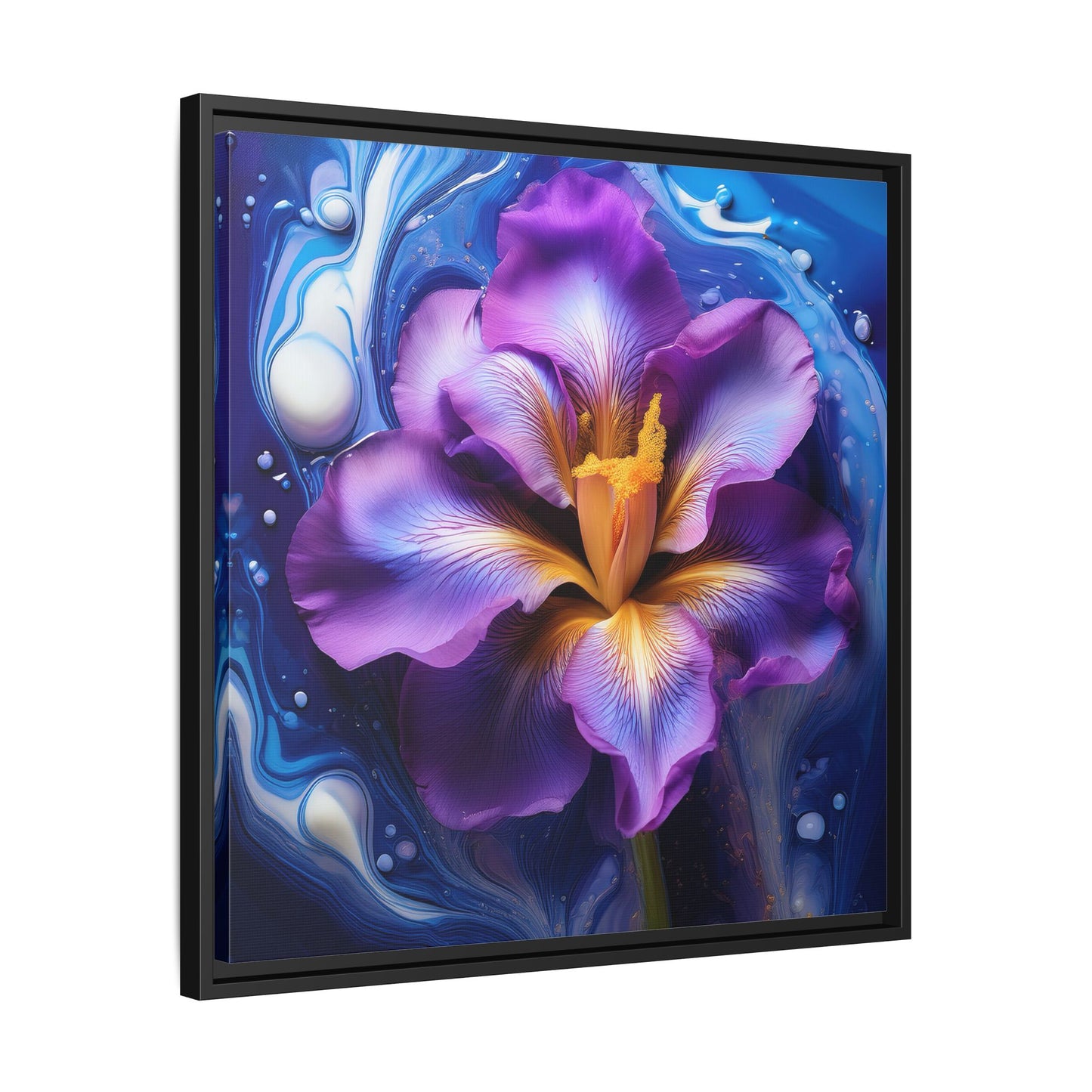 Abstract Iris - Style 2 - Floral Framed Canvas, Wall Print, wall art, botanical art