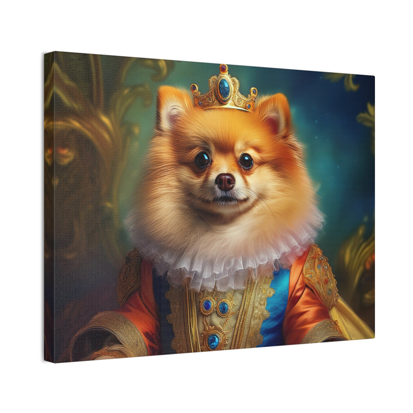 Pomeranian Renaissance Pet Portrait Canvas Print