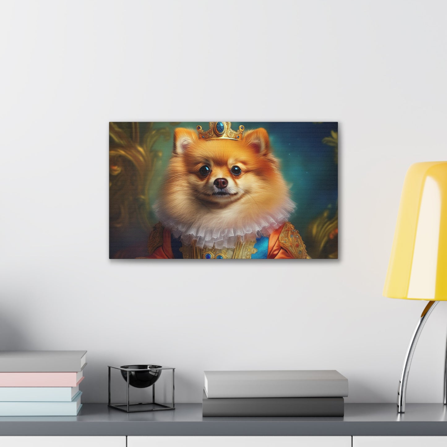 Pomeranian Renaissance Pet Portrait Canvas Print
