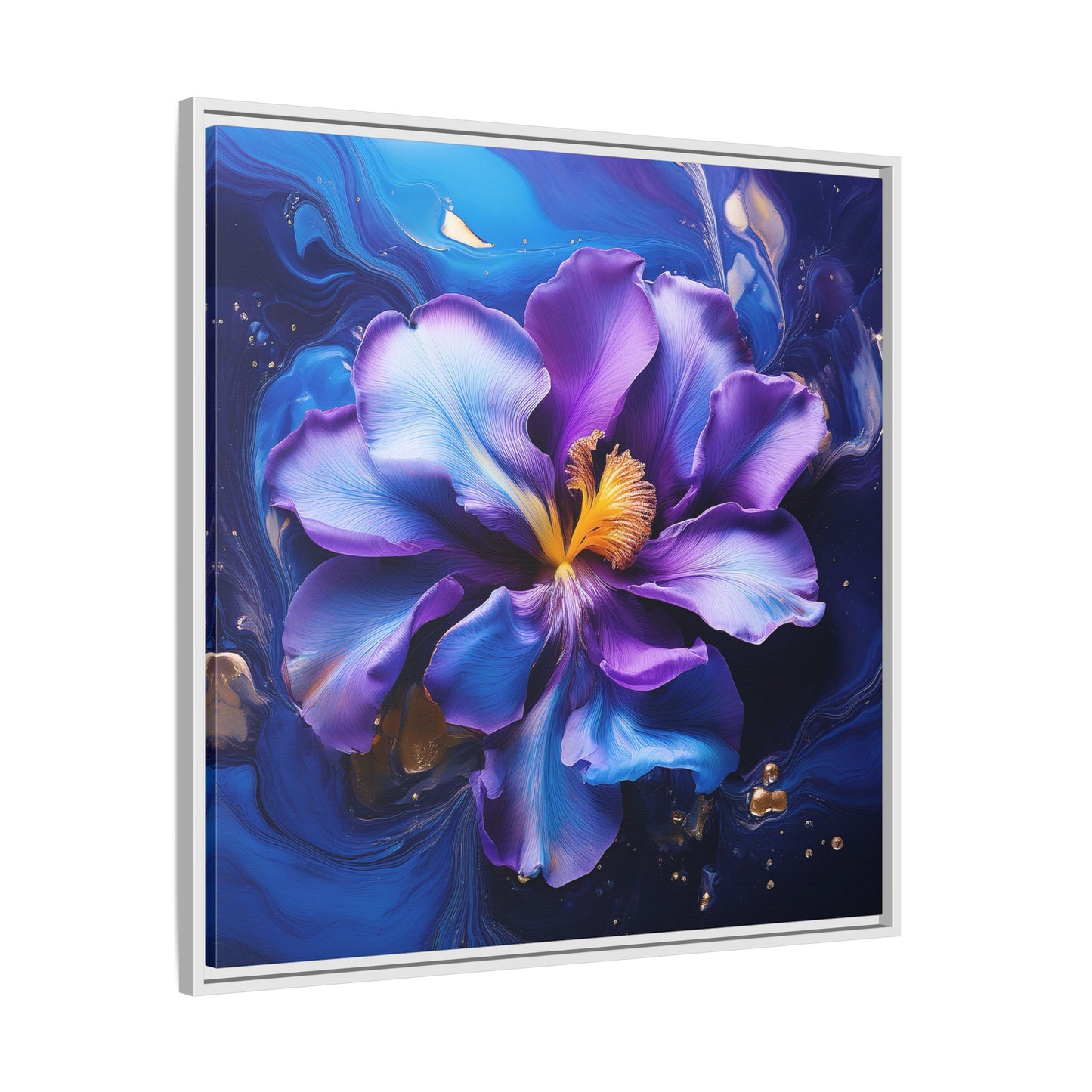 Abstract Iris Floral Square Framed Print - 02