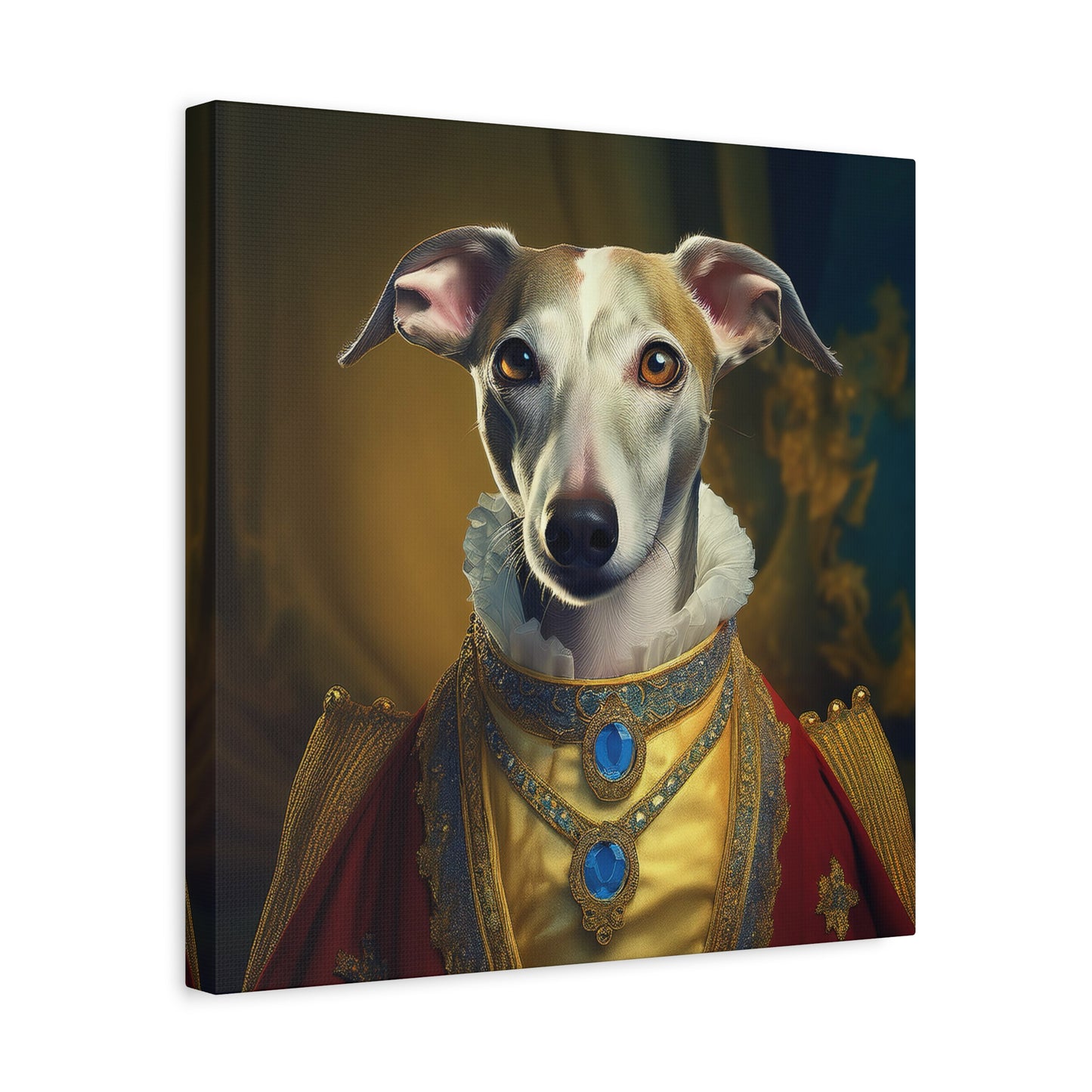 Whippet Renaissance Pet Portrait Print - Canvas, wall art, wall print, dog portrait, dog art