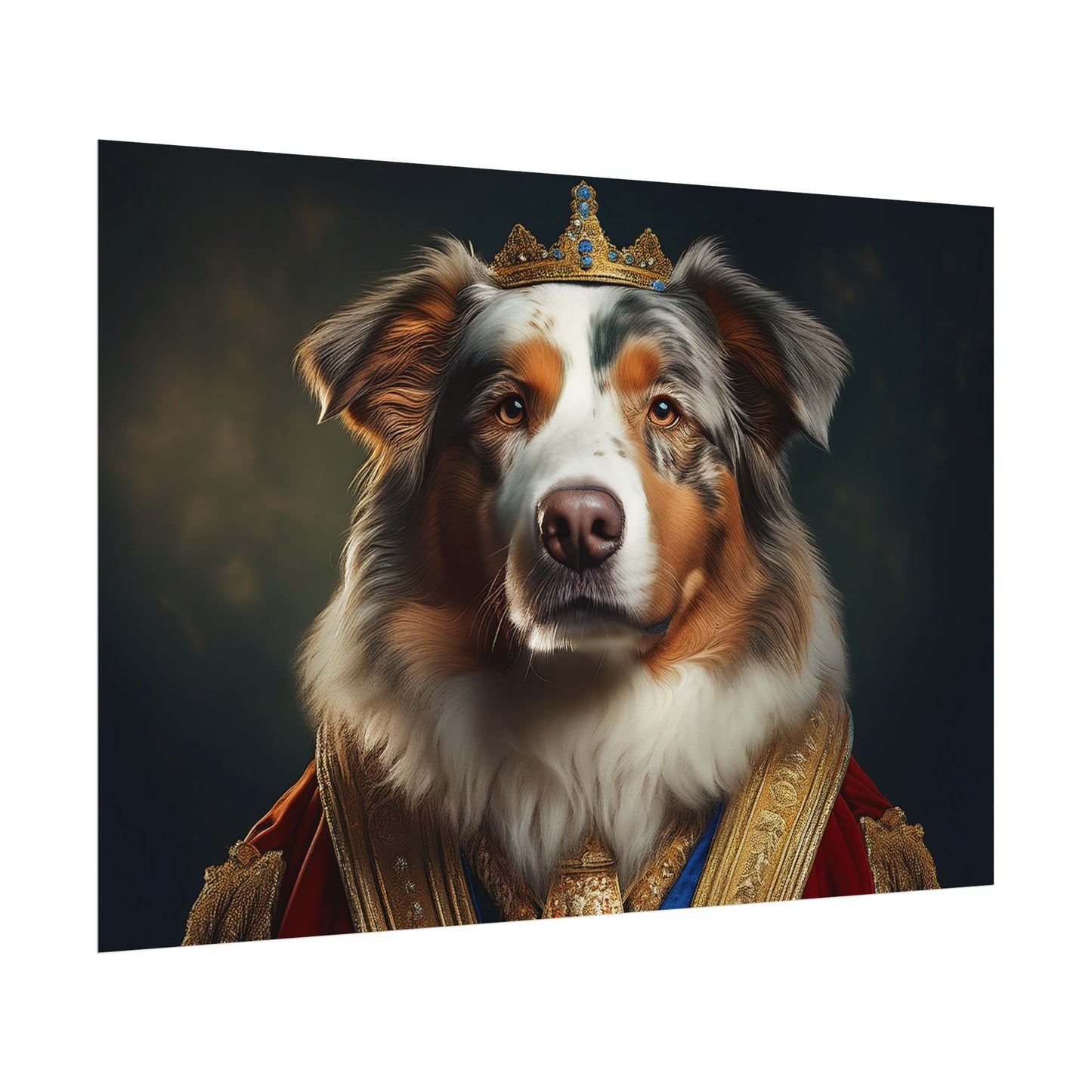 Australian Shepherd Dog Renaissance Pet Portrait Print | Wall Art | Wall Print