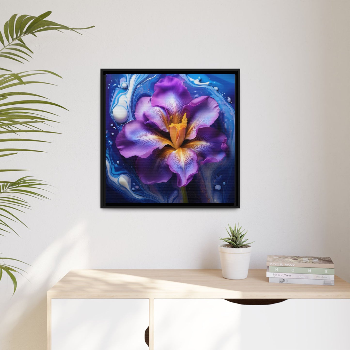 Abstract Iris - Style 2 - Floral Framed Canvas, Wall Print, wall art, botanical art