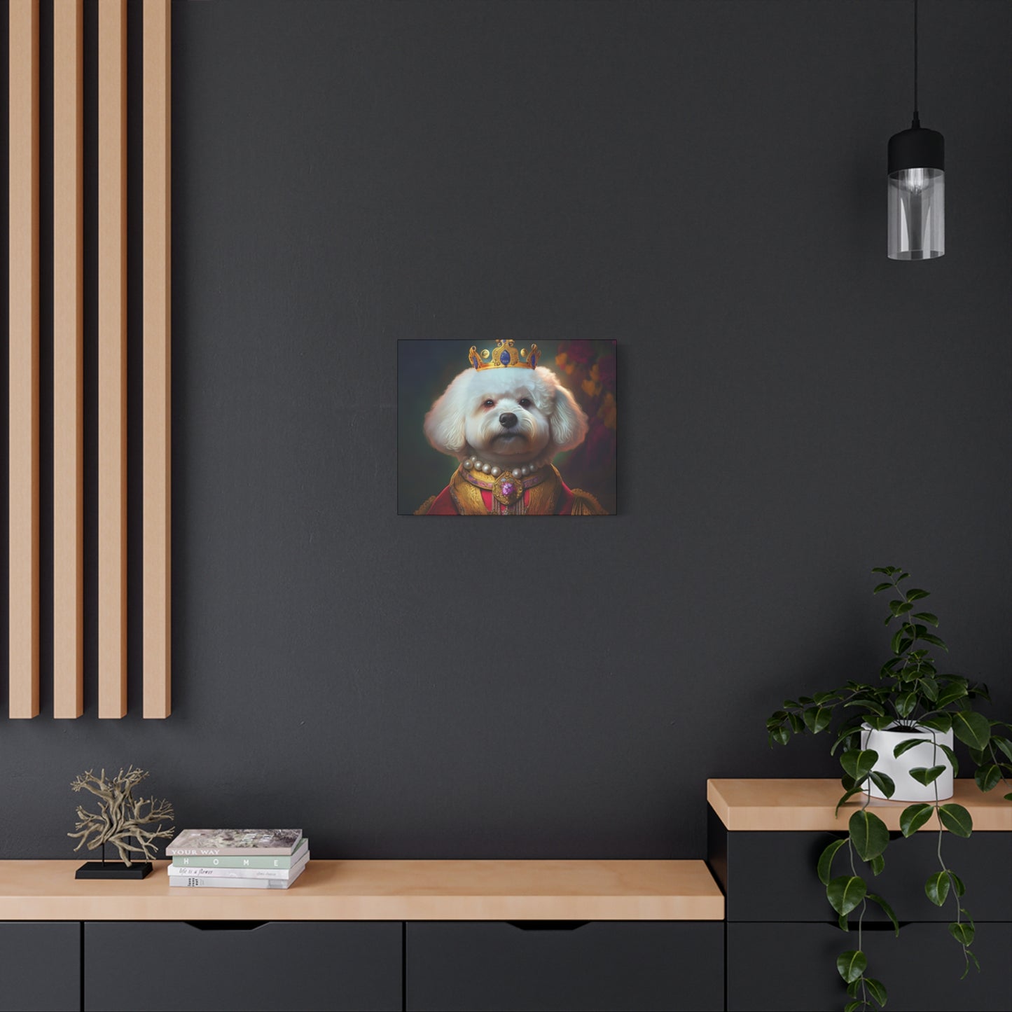 Bichon Frise Renaissance Pet Portrait on Canvas | Wall art | wall print | Dog Art