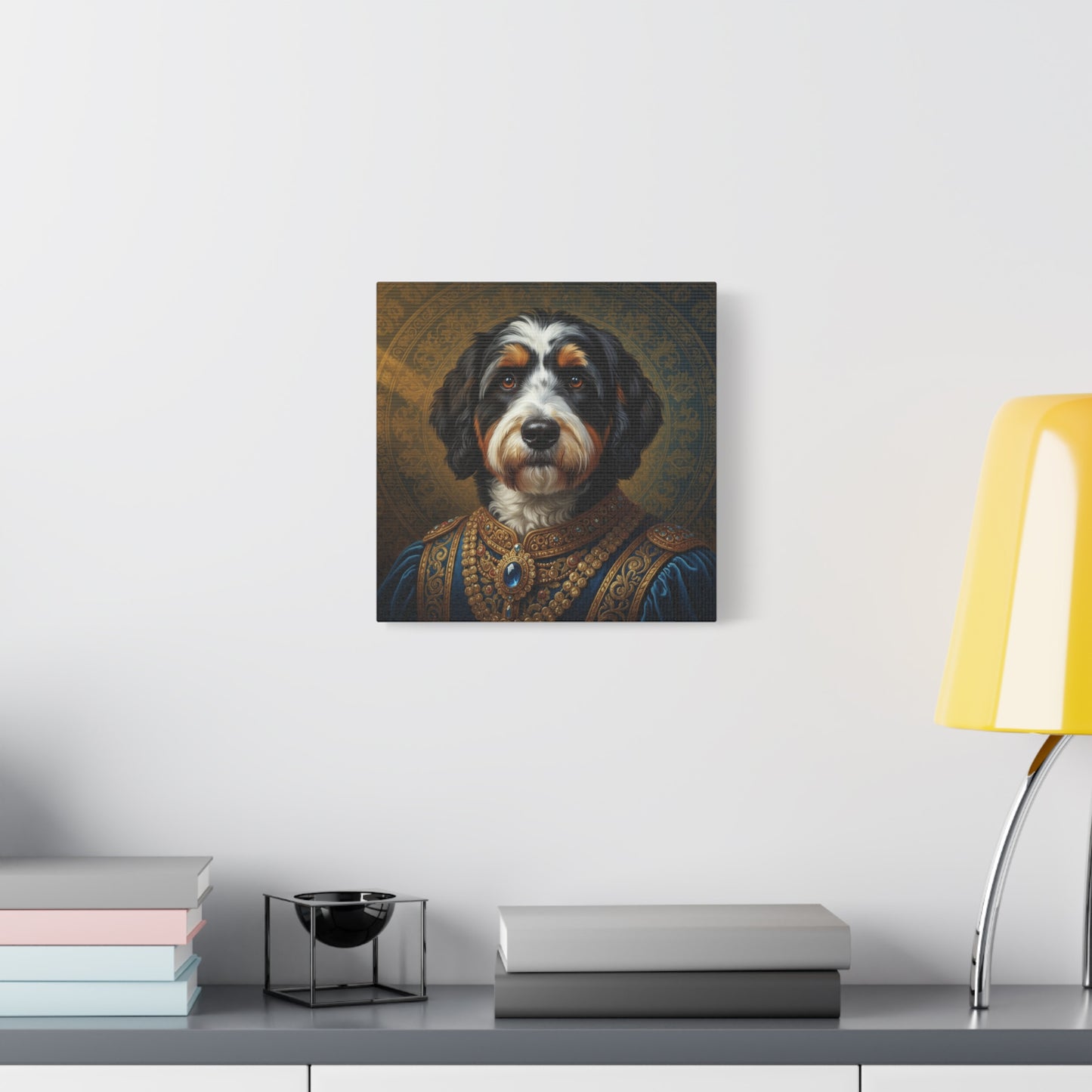 Bernedoodle Renaissance Dog Portrait Canvas Art, Pet Portrait Wall Decor, Animal Lover Gift, Home Decoration, Unique Dog Artwork