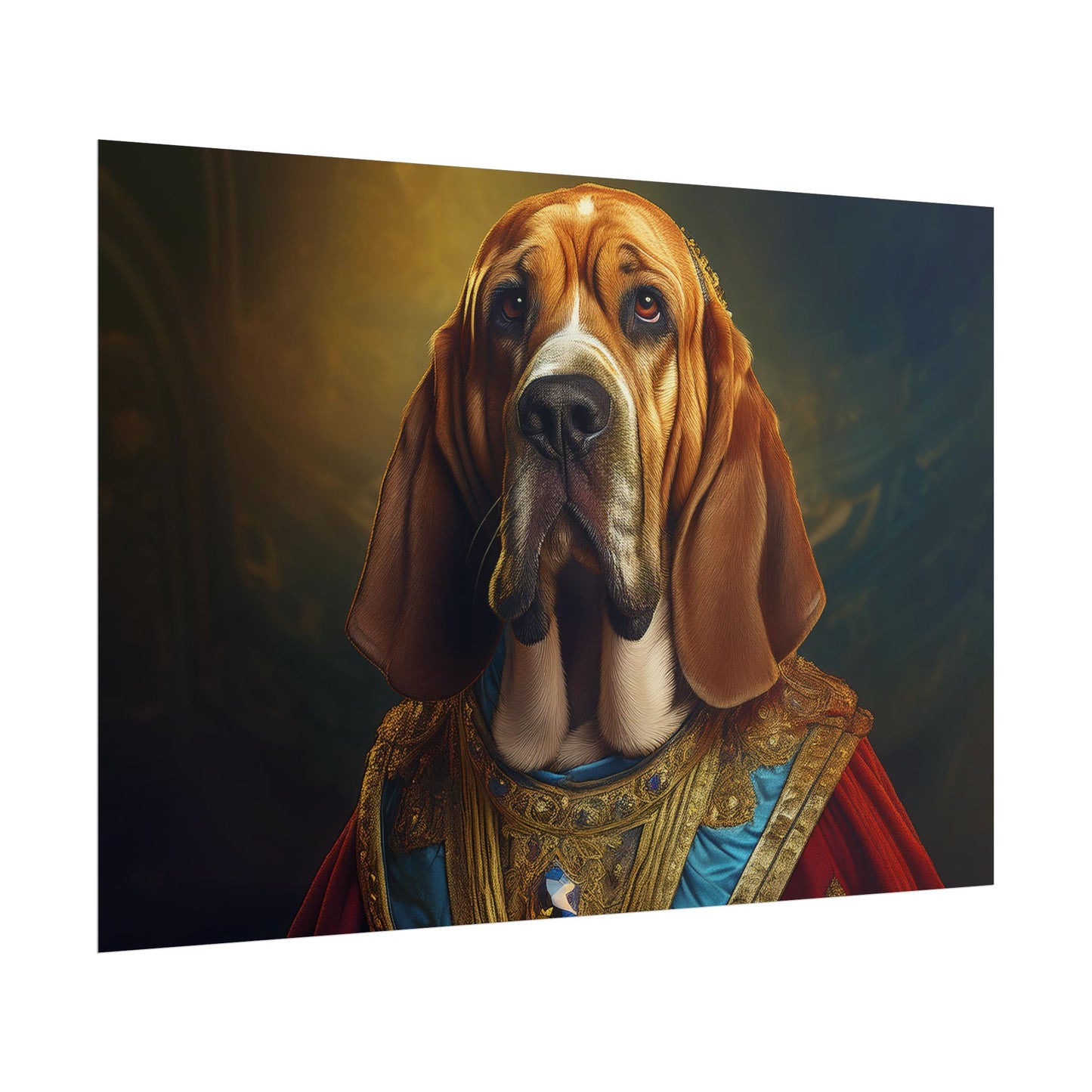 Bloodhound Renaissance Dog Portrait Art Print, Wall Decor Gift, Animal Lover Home Decor, Dog Wall Art