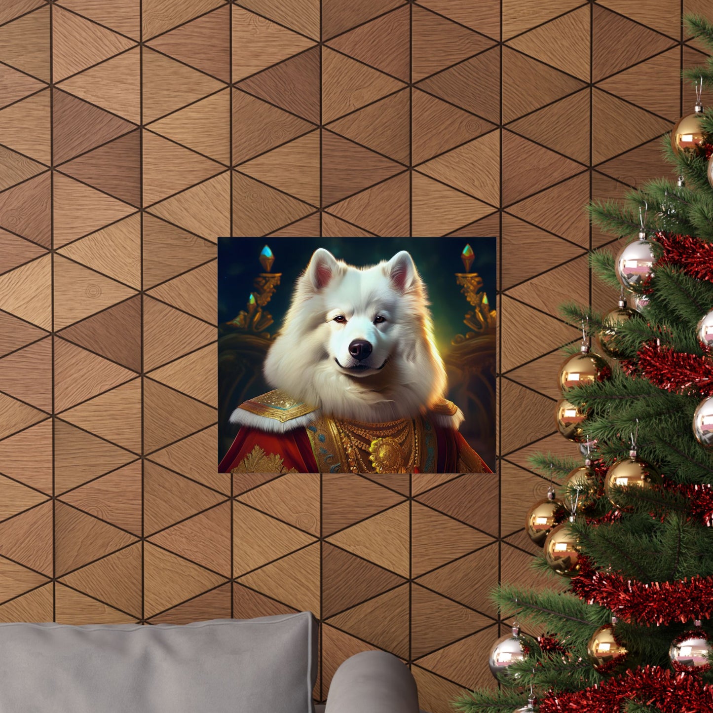 Samoyed Renaissance Pet Portrait Print, Dog Lover Wall Art, wall art, wall print