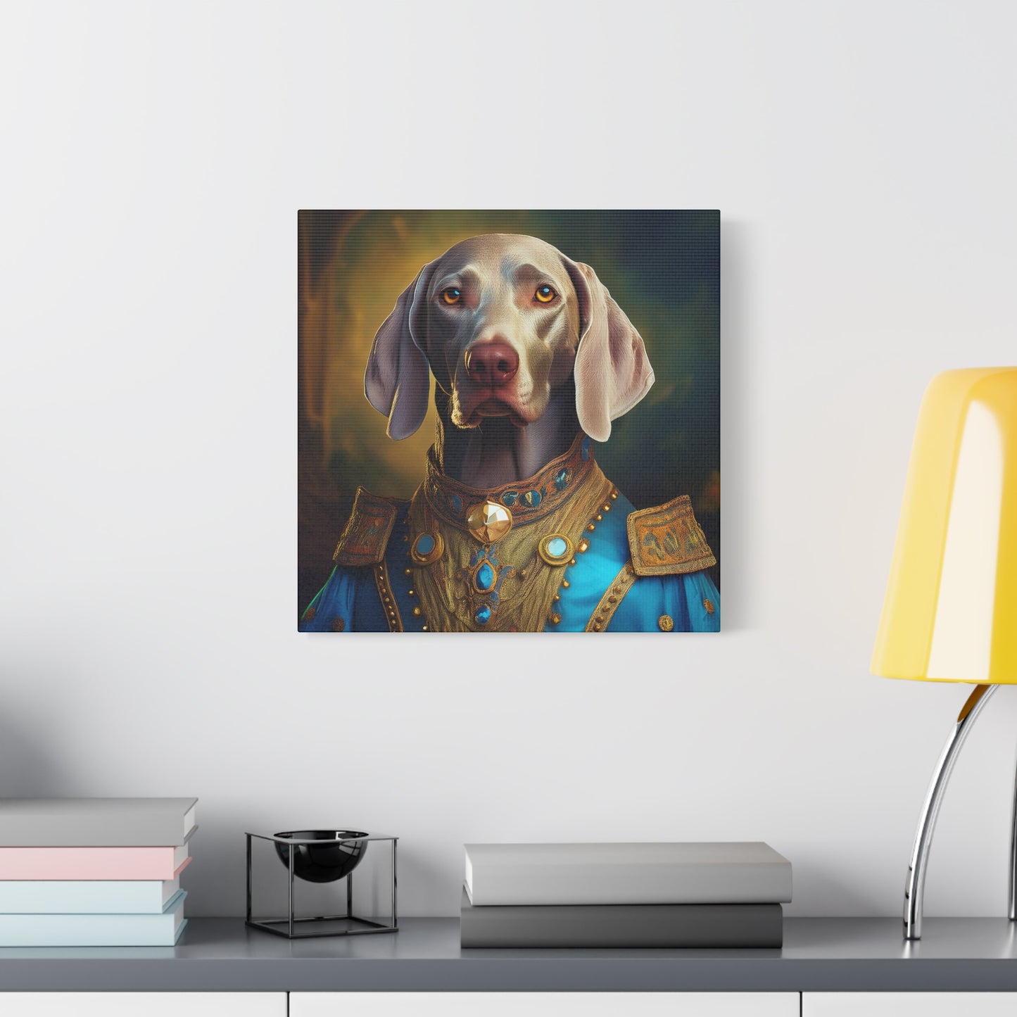 Weimaraner Renaissance Pet Portrait on Canvas - wall art, wall print, dog portrait, dog art