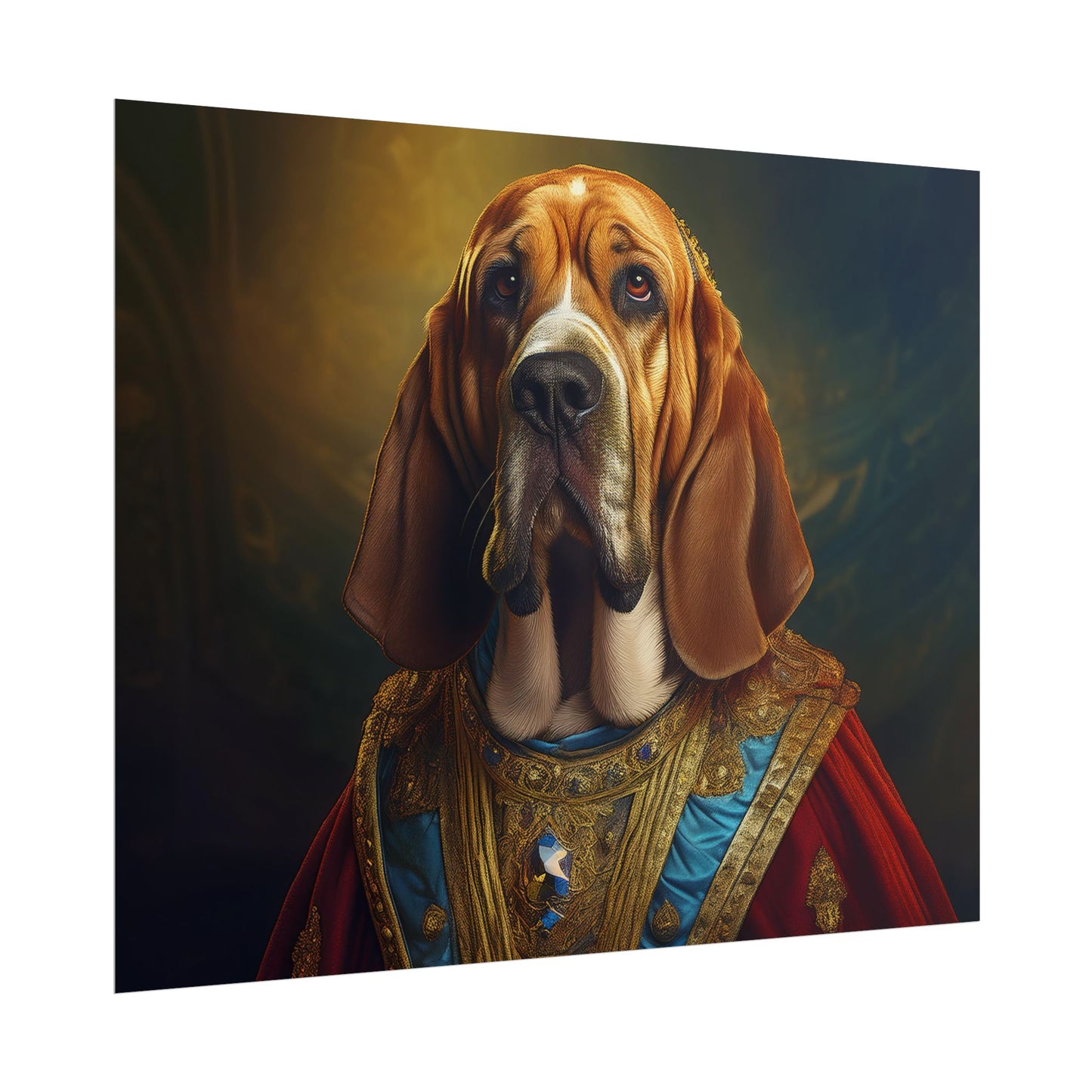 Bloodhound Renaissance Dog Portrait Art Print, Wall Decor Gift, Animal Lover Home Decor, Dog Wall Art