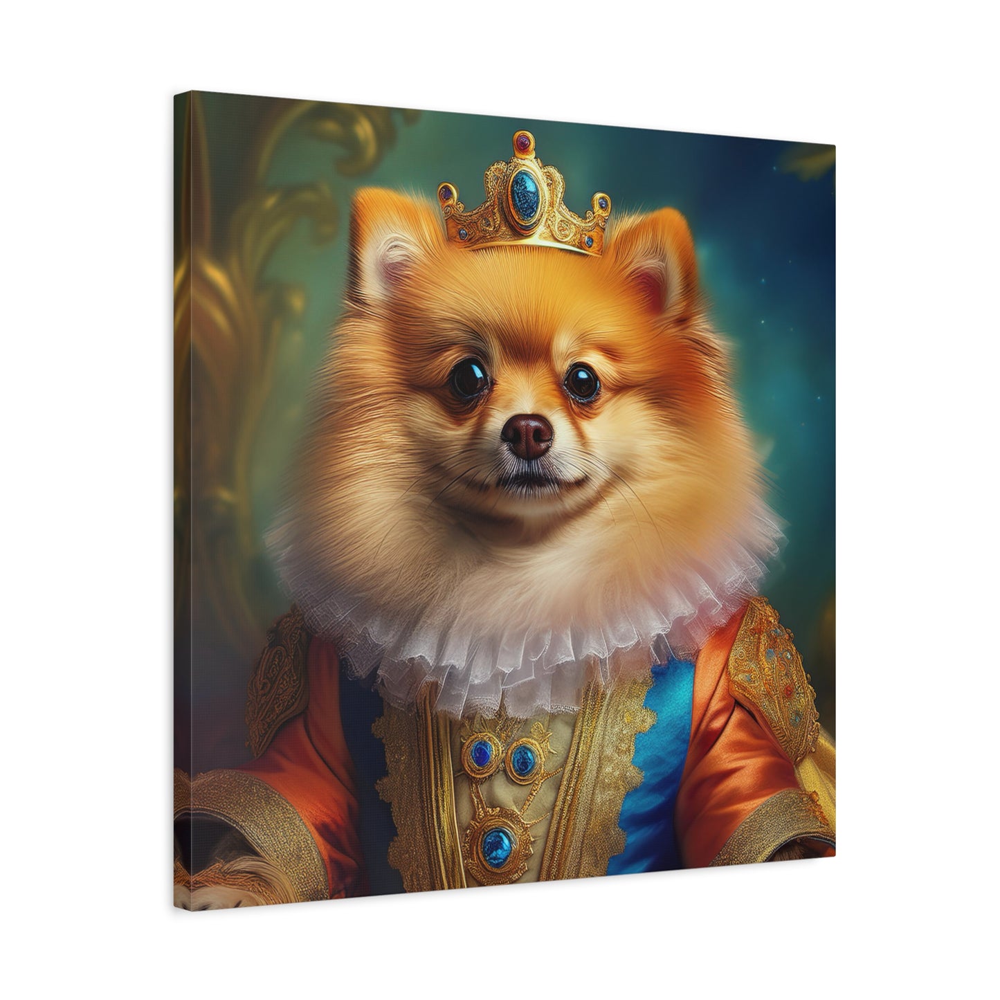 Pomeranian Renaissance Pet Portrait - Canvas - dog art, dog portait, wall art, wall print